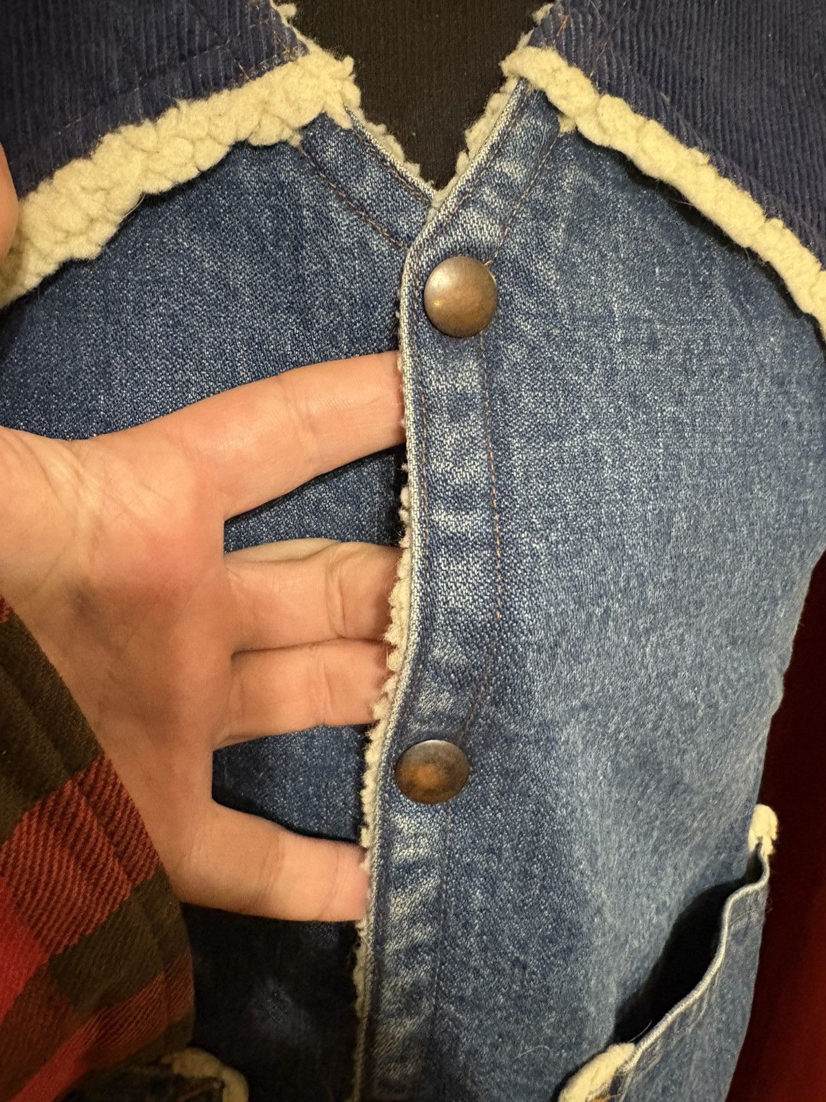 Vintage Vintage Denim Corduroy Vest Sherpa Lined Western Wear Grail Size US M / EU 48-50 / 2 - 6 Thumbnail