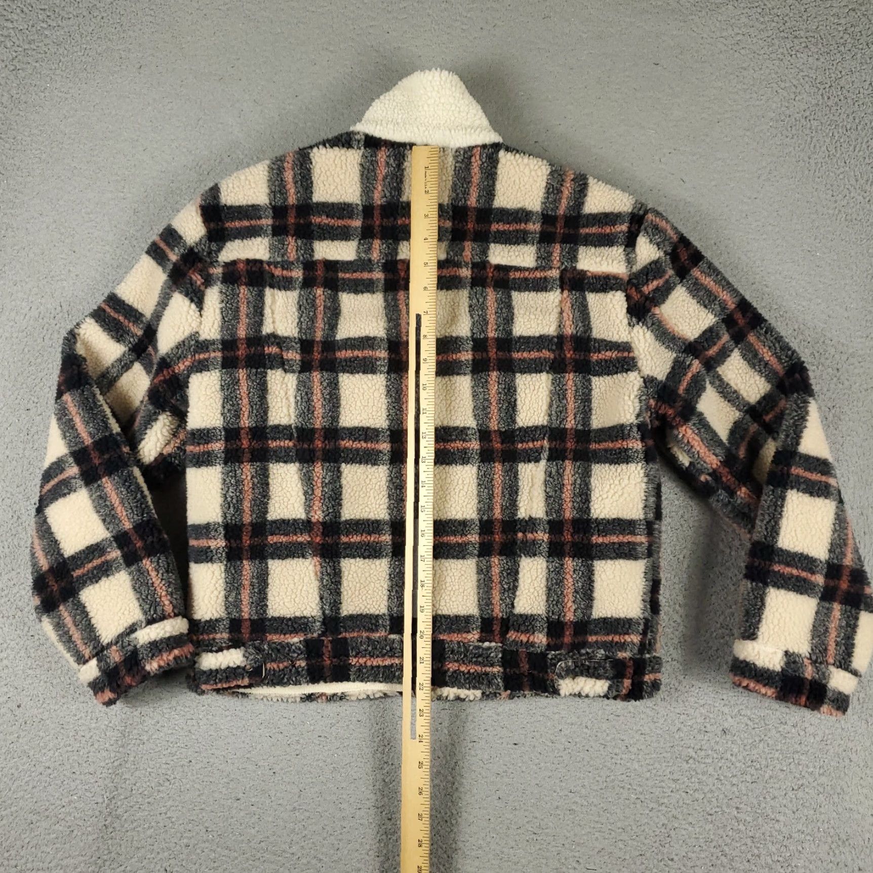 Levi's Levi's Jacket Womens Size Small Beige Plaid Fleece Sherpa Bomber Coat Short Regular Classic Modern American Size S / US 4 / IT 40 - 7 Thumbnail
