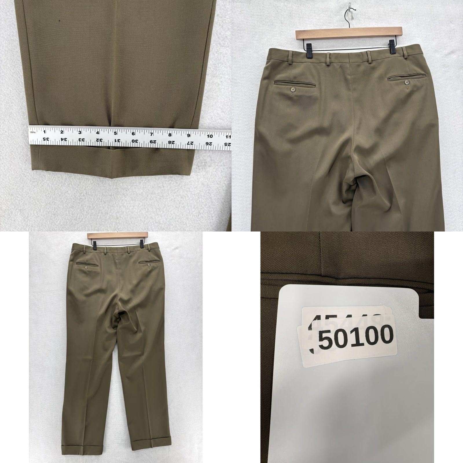 Brooks Brothers VINTAGE Brooks Brothers Dress Pants Mens 40x34 Green Wool Pleated Cuffed USA Size US 40 / EU 56 - 9 Thumbnail