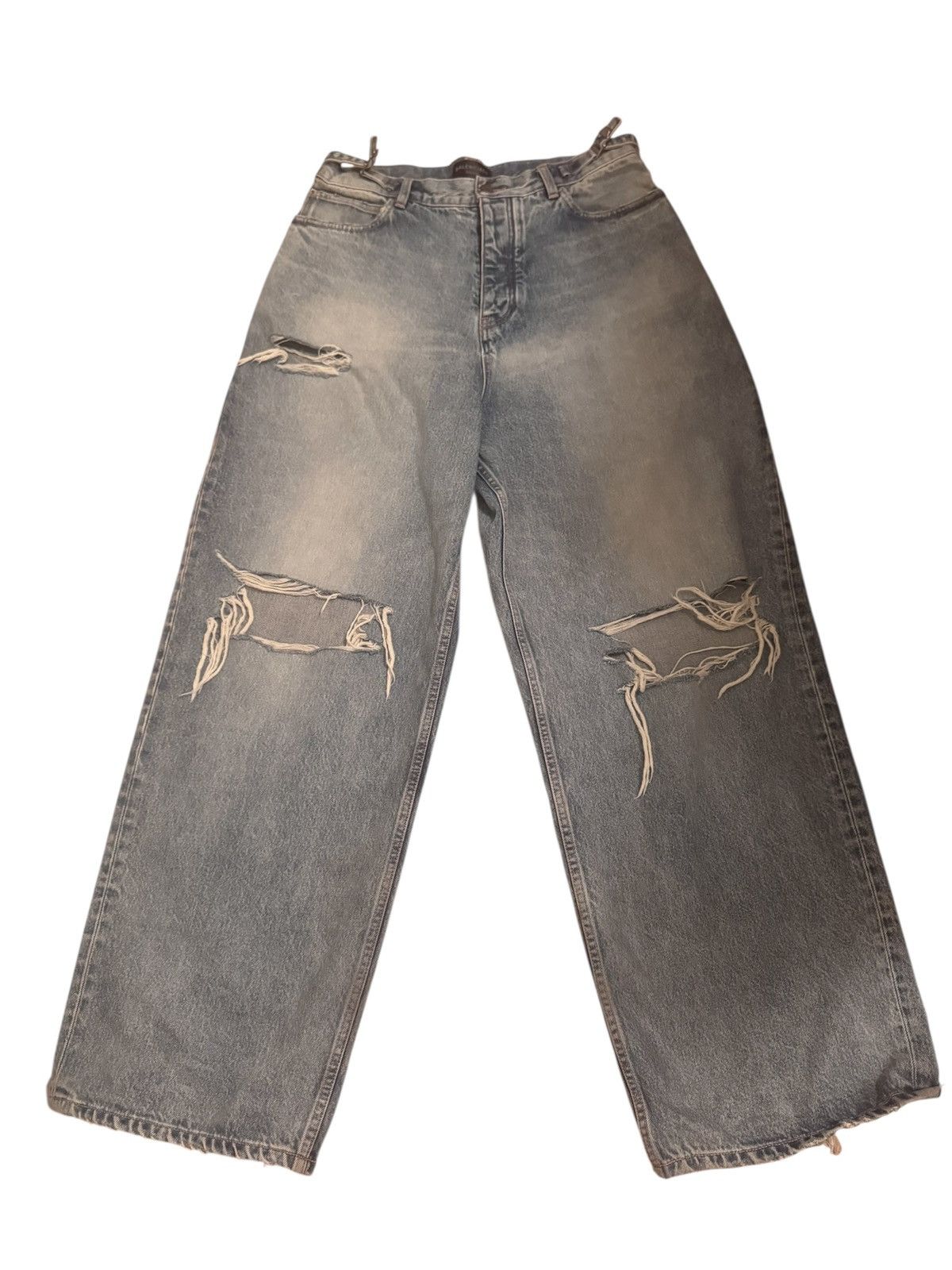【BALENCIAGA】DESTROYED SKATER JEANS S Buy Balenciaga Destroyed Skater Blue Jeans Online at Groupie