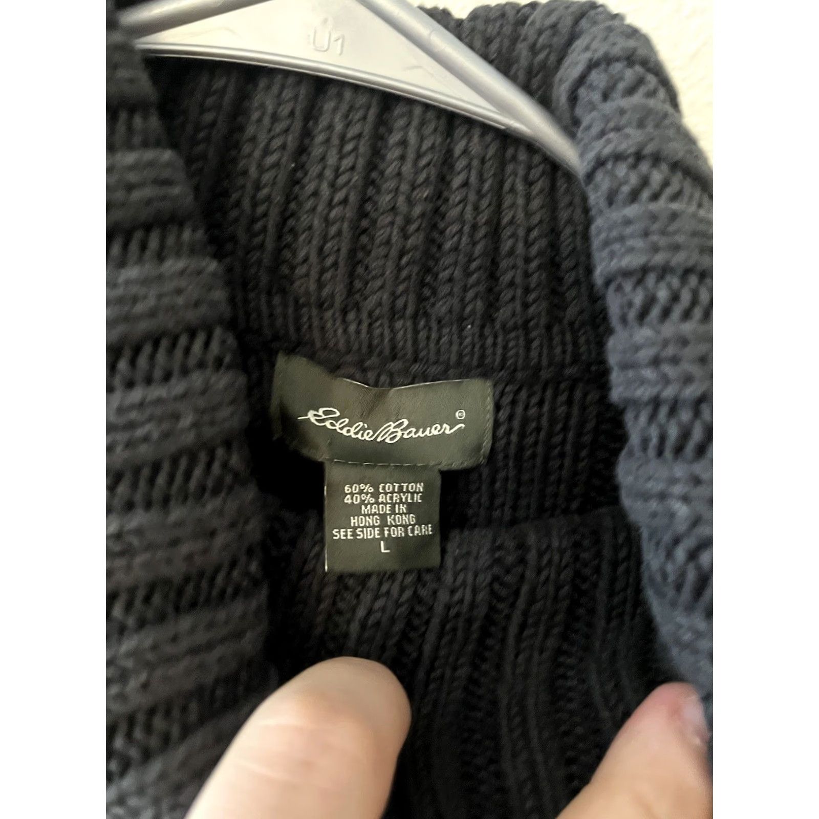 Eddie Bauer Eddie Bauer Sweater Turtleneck Cable-Knit Women L Black Pullover Casual Seasonal Classic Outdoor Preppy Size L / US 10 / IT 46 - 2 Thumbnail