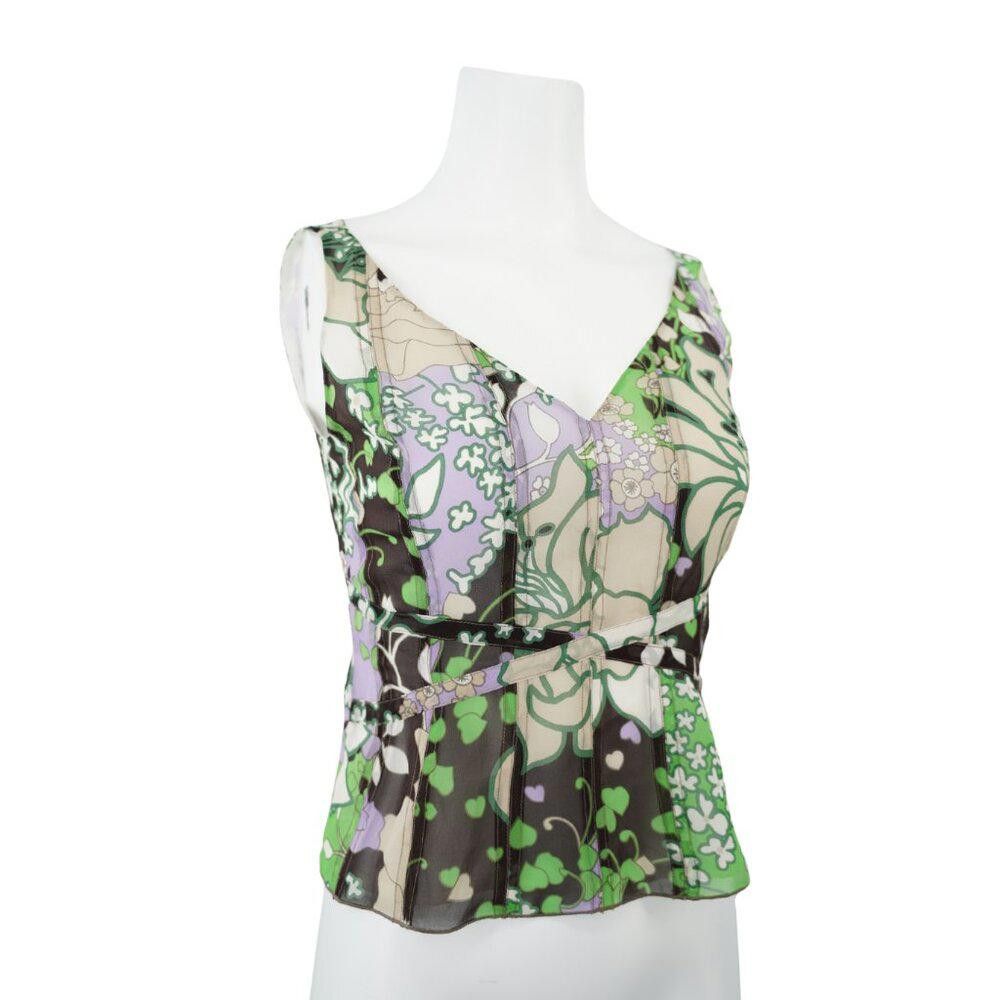 Designer Ectetera Tie Waist Floral Tank Size 0/XS Size XS / US 0-2 / IT 36-38 - 2 Thumbnail