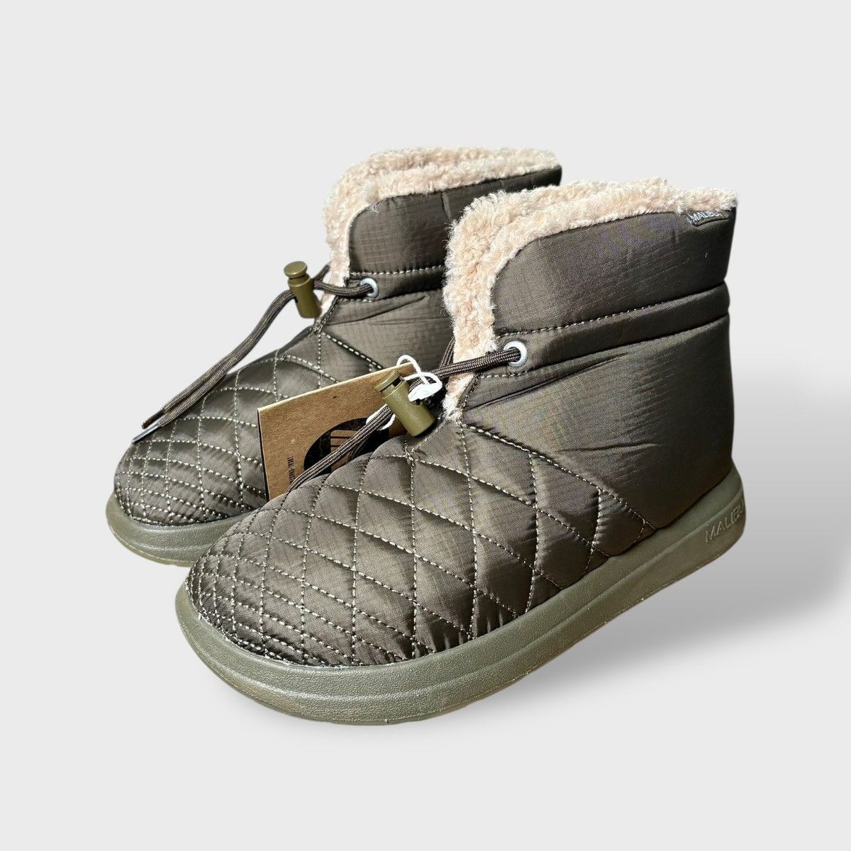 Malibu Sandals Malibu Women’s Little Dume Quilted Faux Fur Olive Boots Sz 6 Size US 6 / IT 36 - 3 Thumbnail