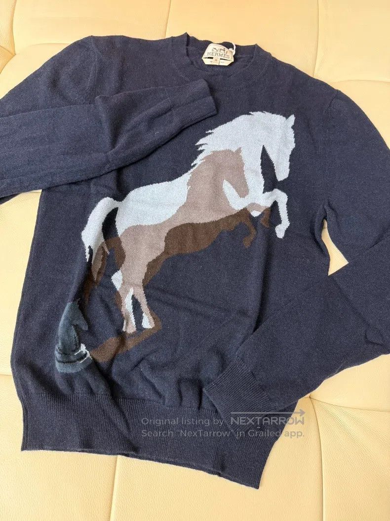 Hermes Hermes Autumn-Winter Men's Pullover Cashmere Sweater, Navy Size US XS / EU 42 / 0 - 3 Thumbnail
