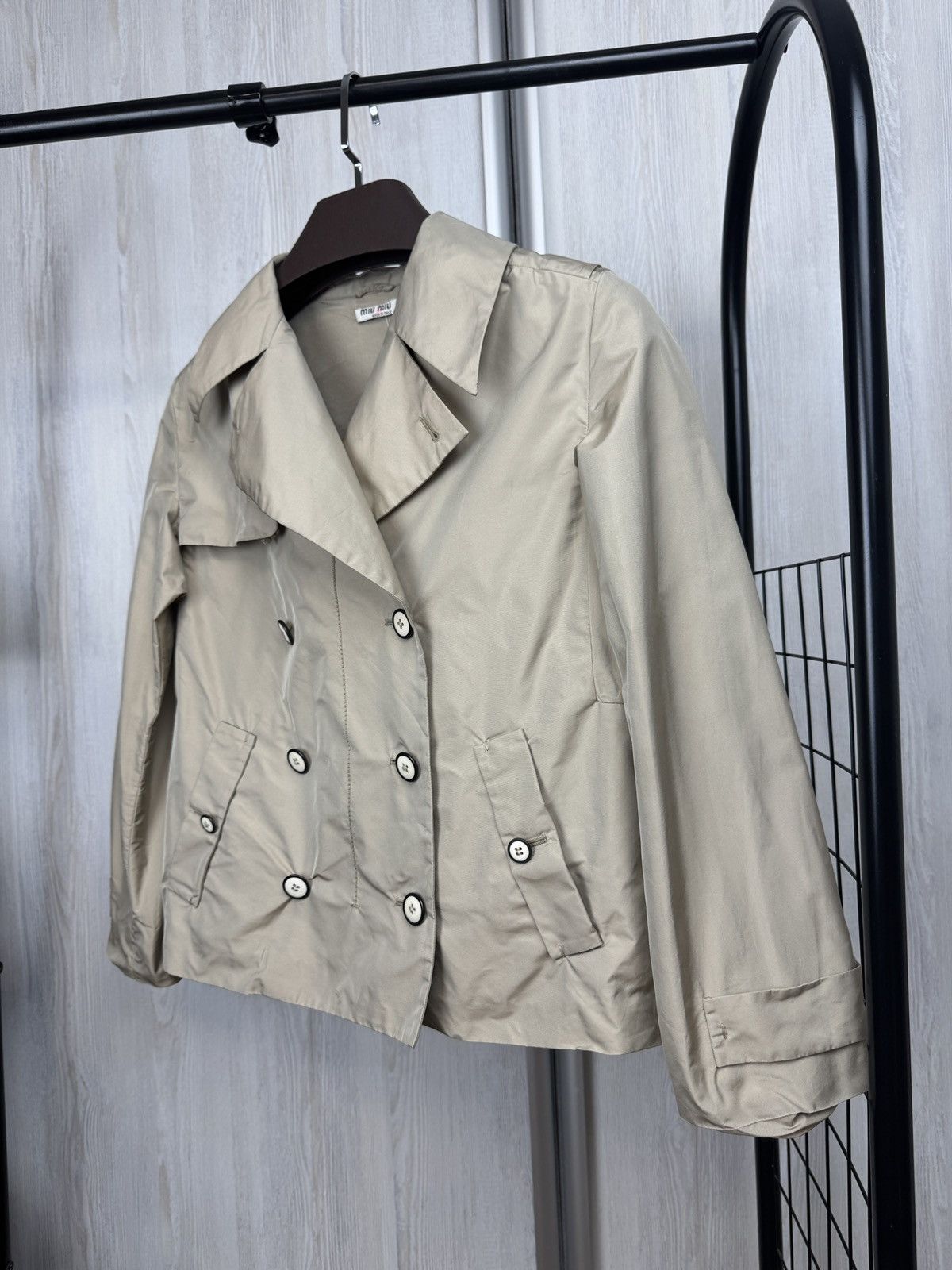 Miu Miu Miu Miu beige double breasted short coat Size S / US 4 / IT 40 - 6 Thumbnail