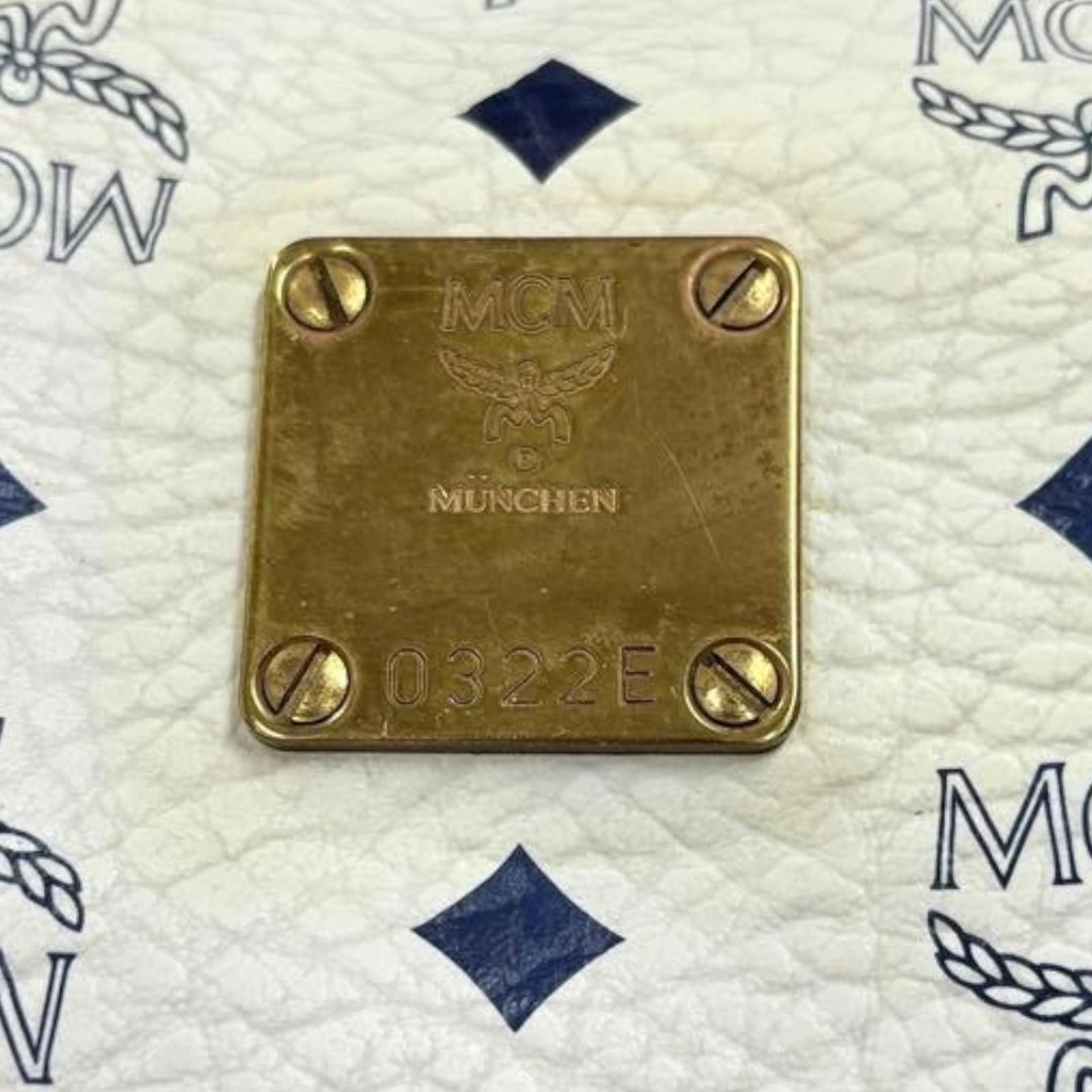 MCM MCM - Women's Satchel Bag White with Black Handles Size ONE SIZE - 4 Thumbnail