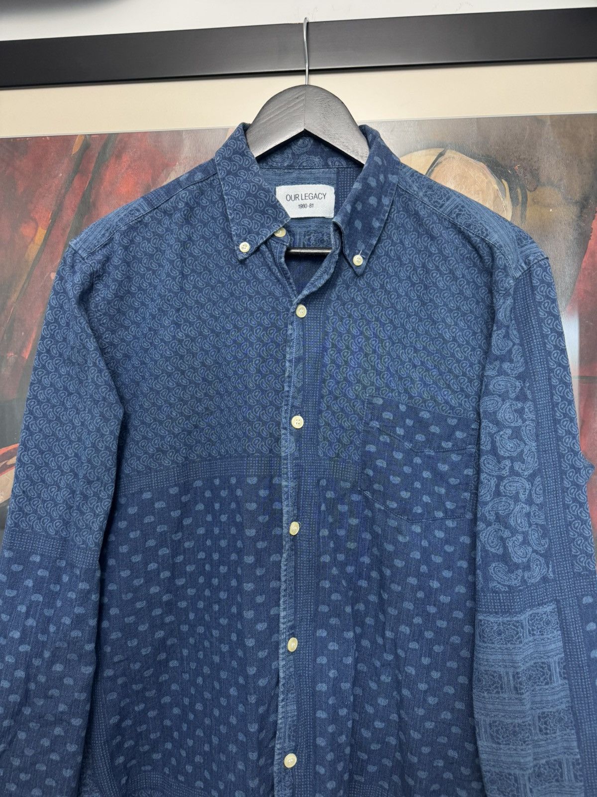 Our Legacy Our Legacy Button Up Shirt Indigo Paisley Casual Luxury rare Size US M / EU 48-50 / 2 - 3 Thumbnail