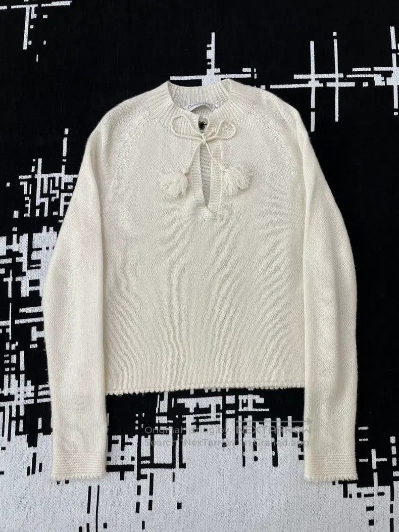 Dior Dior Cashmere laced bee knitwear sweater Size S / US 4 / IT 40 - 1 Thumbnail