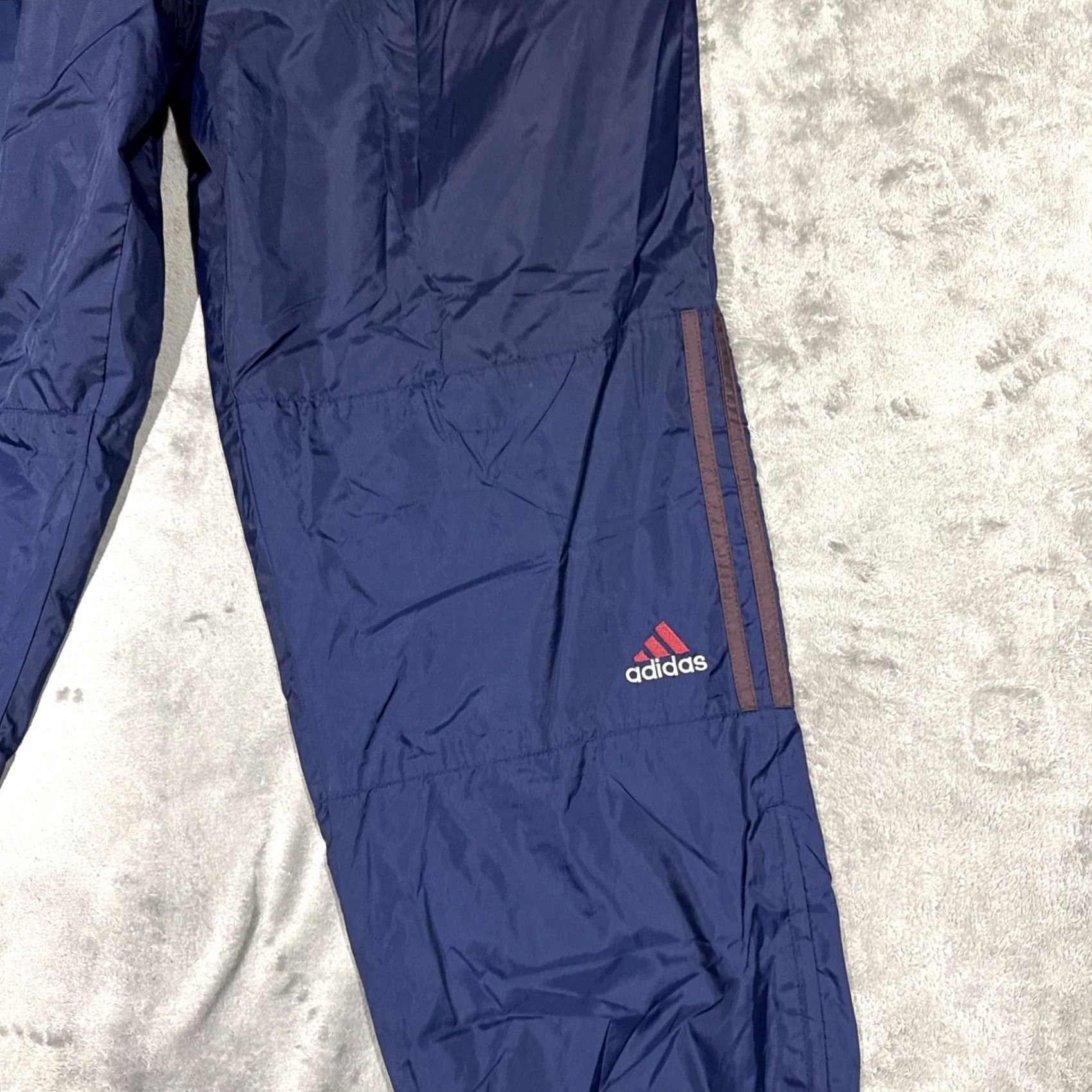 Adidas VINTAGE Adidas Team Track Pants Mens XL Blue Red 3 Stripes Lined Nylon Zip 90s Basketball Gym Running Shirts/Pants Men Size US 36 / EU 52 - 3 Thumbnail