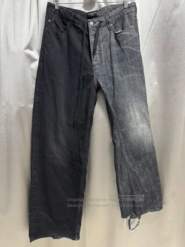 Balenciaga Balenciaga size M Patchwork Flare Denim Pants Size US 27 - 2 Thumbnail
