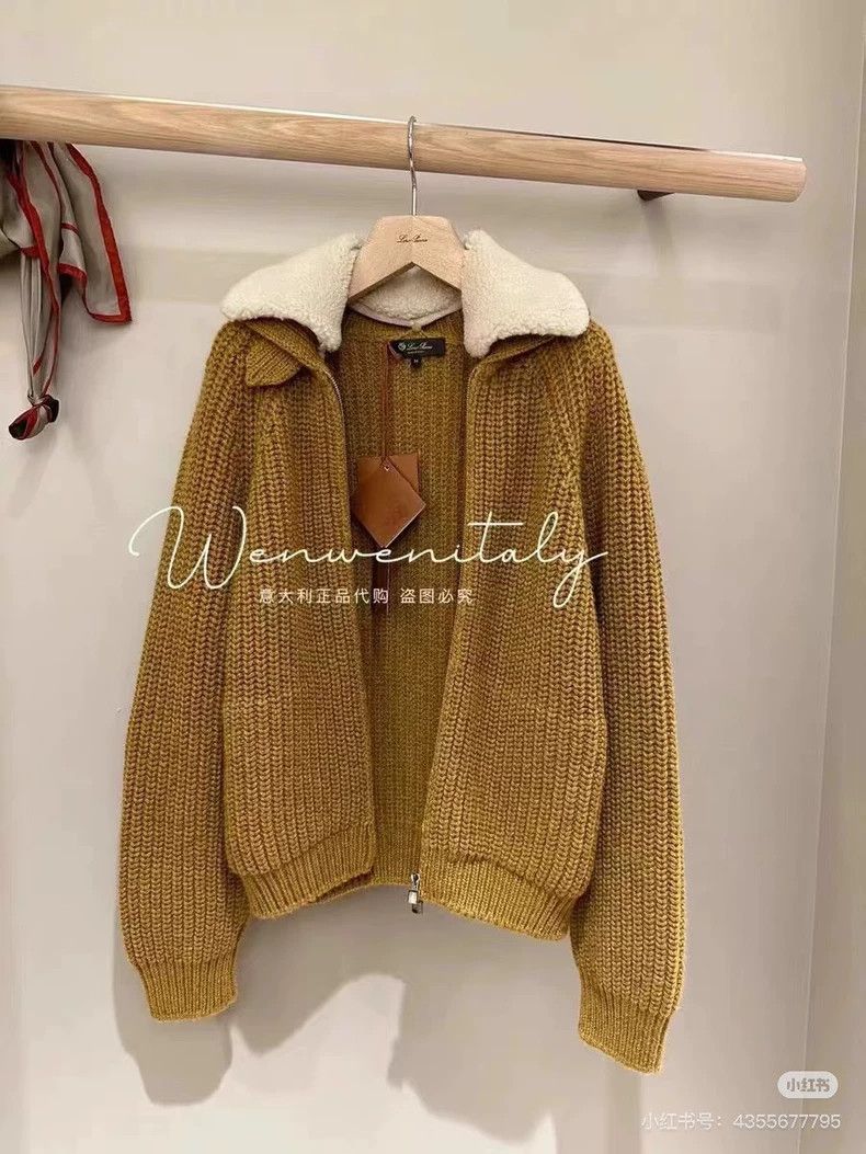 Loro Piana LORO PIANA Sheep's woolen collar cashmere cardigan coat Size M / US 6-8 / IT 42-44 - 1 Thumbnail