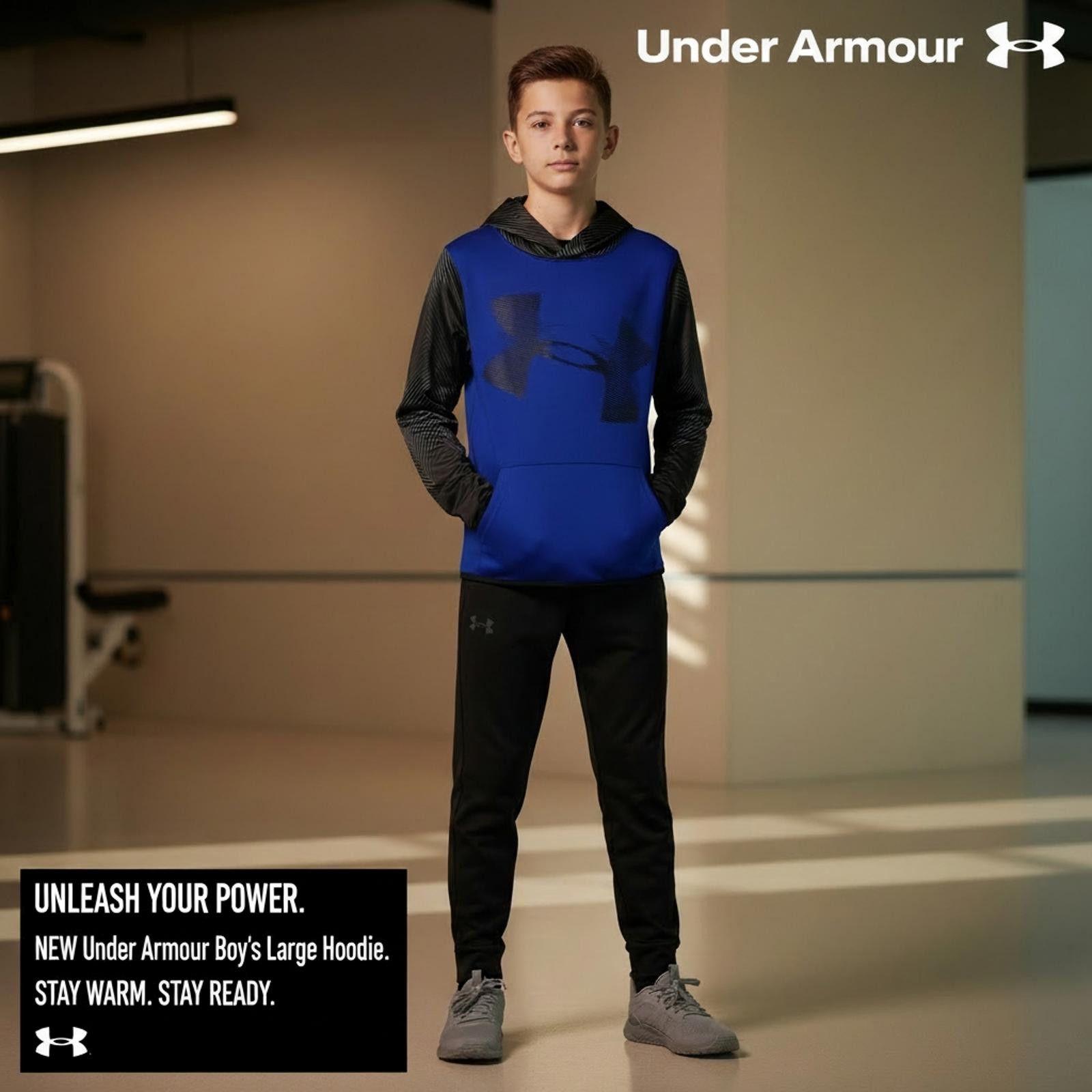 Under Armour Under Armour Boys' Large Blue and Black Hoodie Size US L / EU 52-54 / 3 - 1 Thumbnail