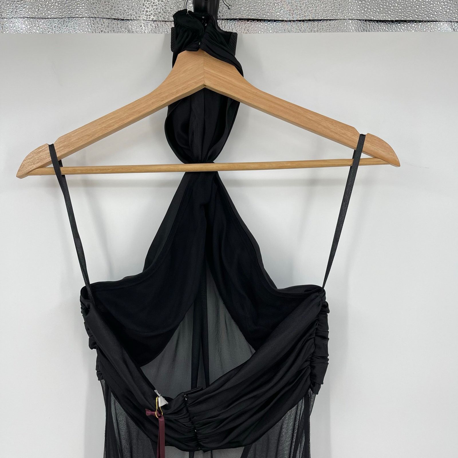 Mirror Palais Mirror Palais | NWT Bow Wrap Dress in Noir Black Silk XS Size XS / US 0-2 / IT 36-38 - 11 Thumbnail