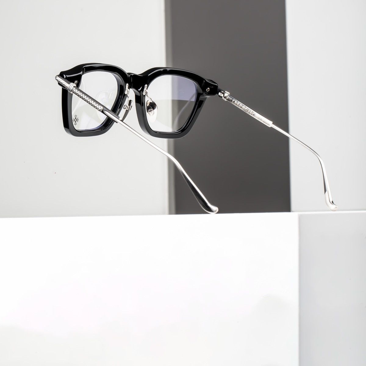 Chrome Hearts CHROME HEARTS CUMPTION-A BLACK-BRUSHED SILVER GLASSES Size ONE SIZE - 7 Thumbnail