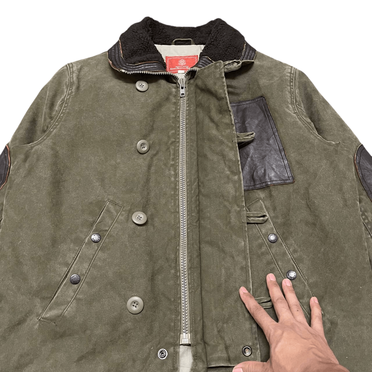 Avirex Vintage Avirex Moleskin Leather Part Deck Style Jacket Size US M / EU 48-50 / 2 - 6 Thumbnail