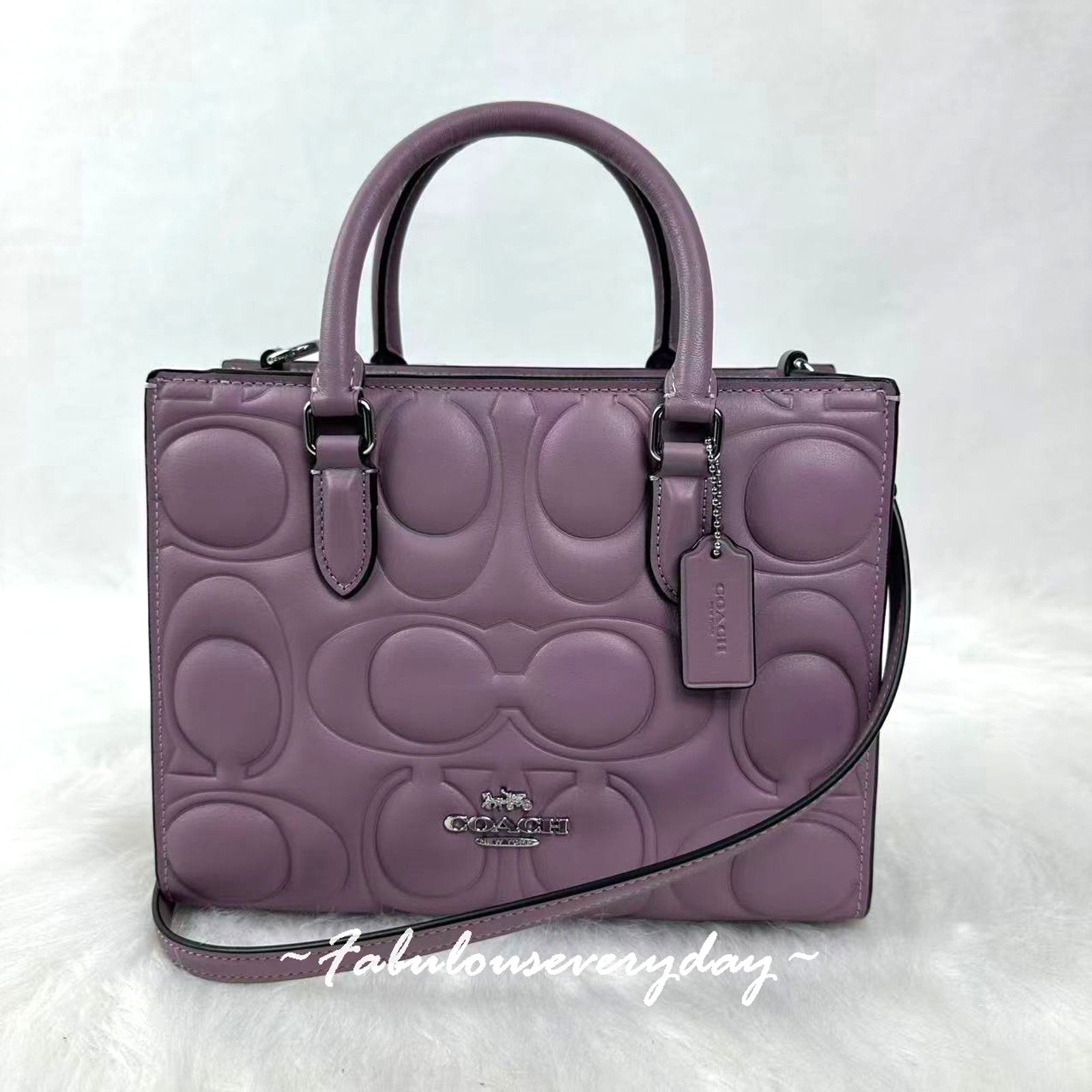 Coach Coach Maggie Small Tote Bag Crossbody Sig Leather/Sv/Jasmine Size ONE SIZE - 1 Thumbnail