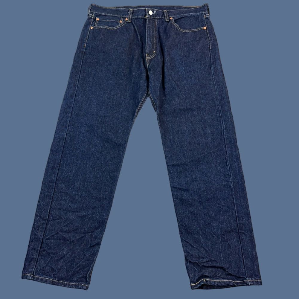 Levi's Levi's 505 Jeans Mens 38x30 Blue Dark Wash Denim Regular Fit Casual EUC Size US 38 / EU 54 - 1 Thumbnail