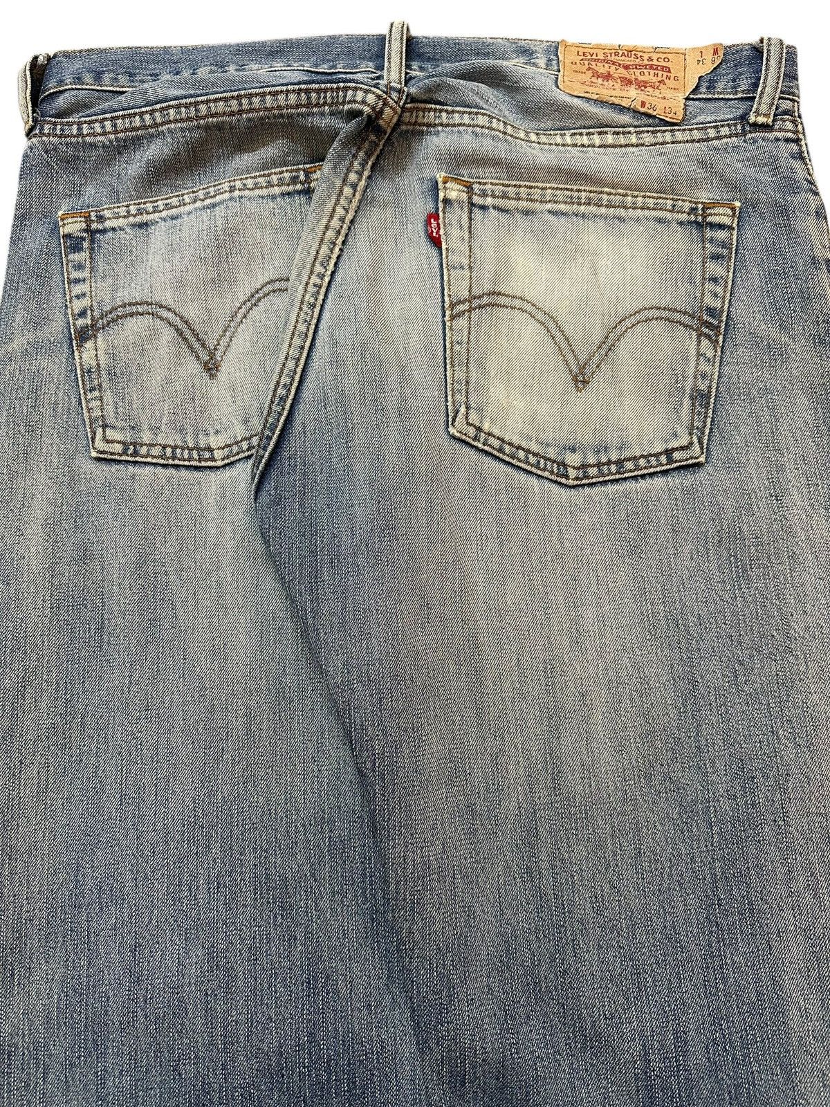 Levi's Vintage 90s Levis 505 Blue Faded Wash Distressed Loose Jeans Size US 34 / EU 50 - 6 Thumbnail