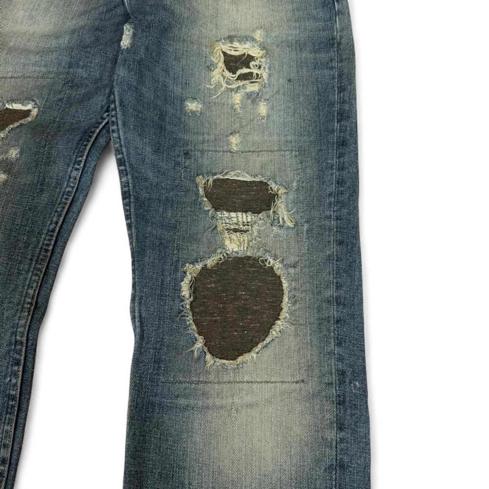True Religion Vintage Wrangler denim jean with cool distressing and fading Size US 34 / EU 50 - 2 Thumbnail