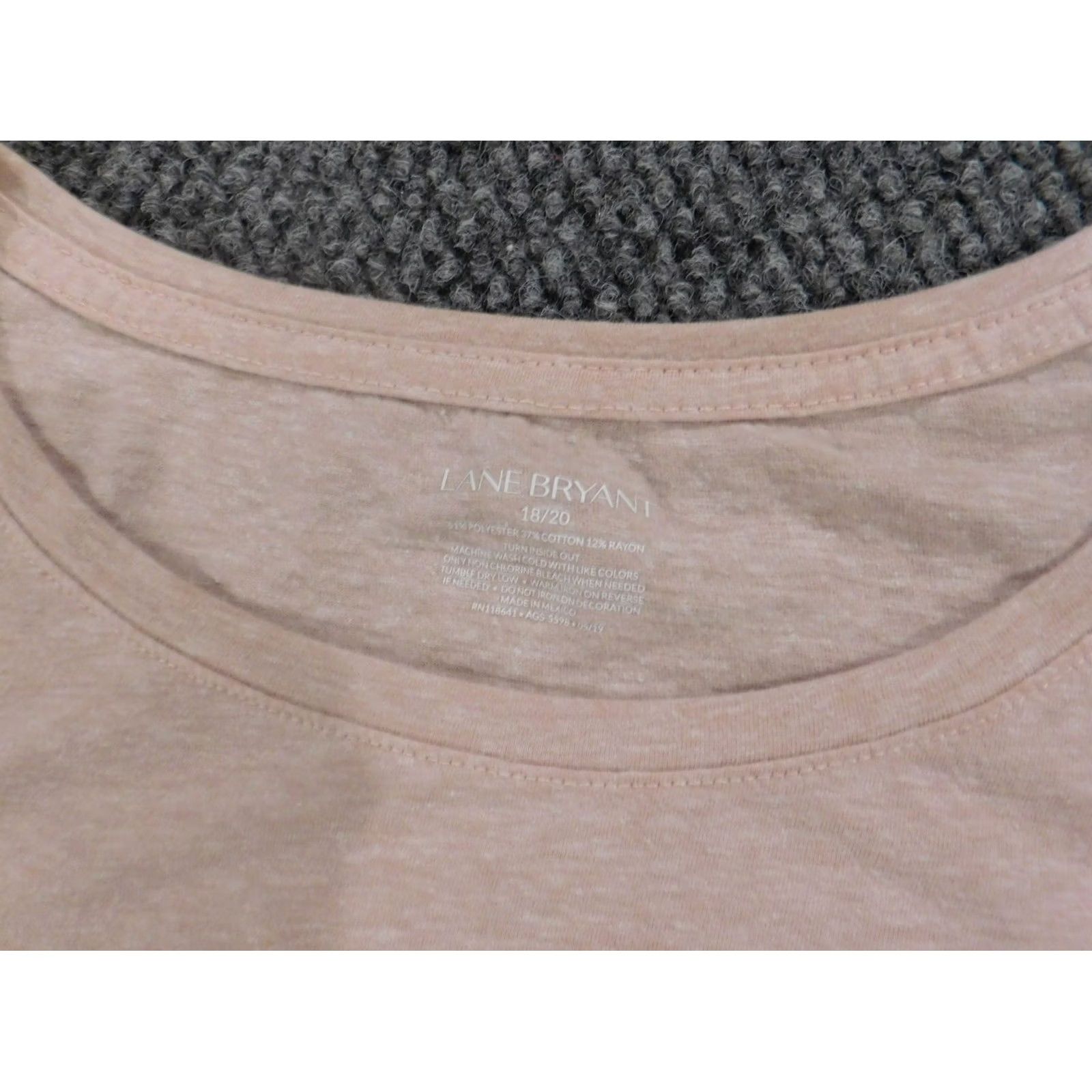 Vintage Lane Bryant Blouse Women 18 Pink Pullover Knit Short Sleeve Button-Down Collared 18 Pink Solid Size XXL / US 16-18 / IT 52-54 - 5 Thumbnail