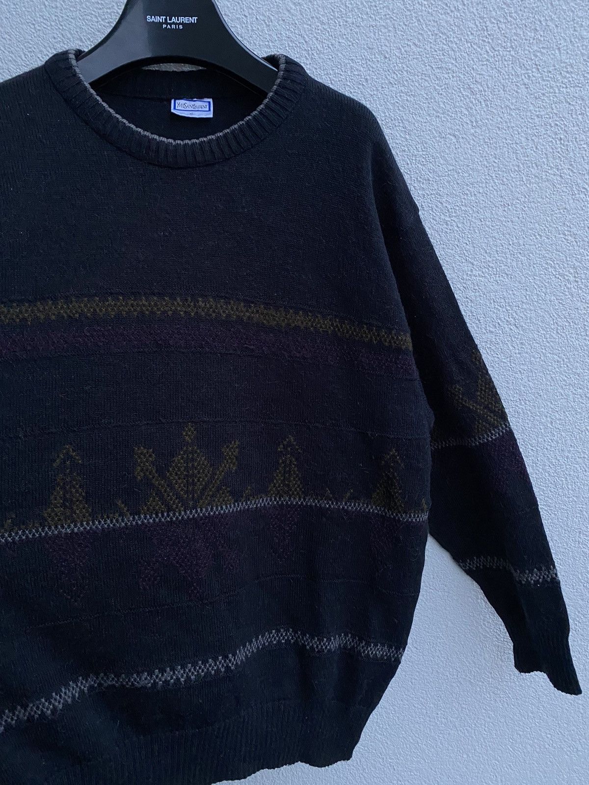 Yves Saint Laurent 90’s YSL Sweater Wool Vintage Yves Saint Laurent Sweatshirt Size US XL / EU 56 / 4 - 5 Thumbnail