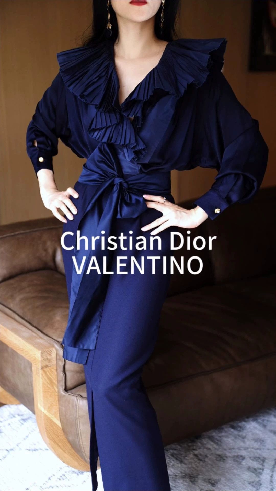 Yves Saint Laurent YSL Vintage Wool Velvet Check Oversize Blazer FR36 Size XS / US 0-2 / IT 36-38 - 1 Thumbnail