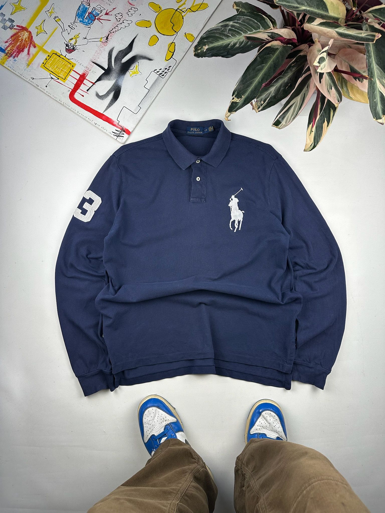 Vintage Polo Rugby Long Sleeve Big Horse Embroidery