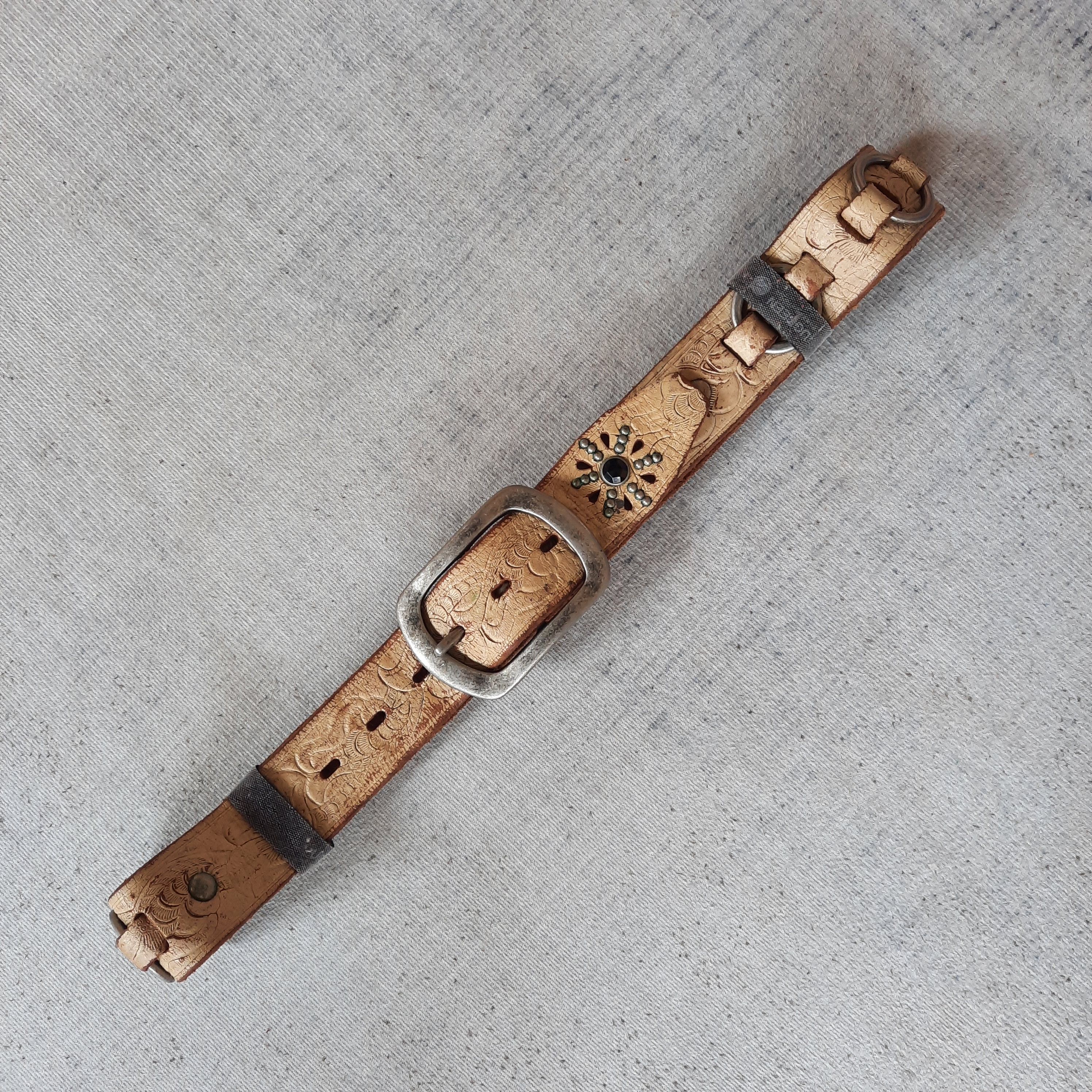 PPFM 🪨 Vintage garrison emboss ring navajo style leather belt Size ONE SIZE - 8 Thumbnail