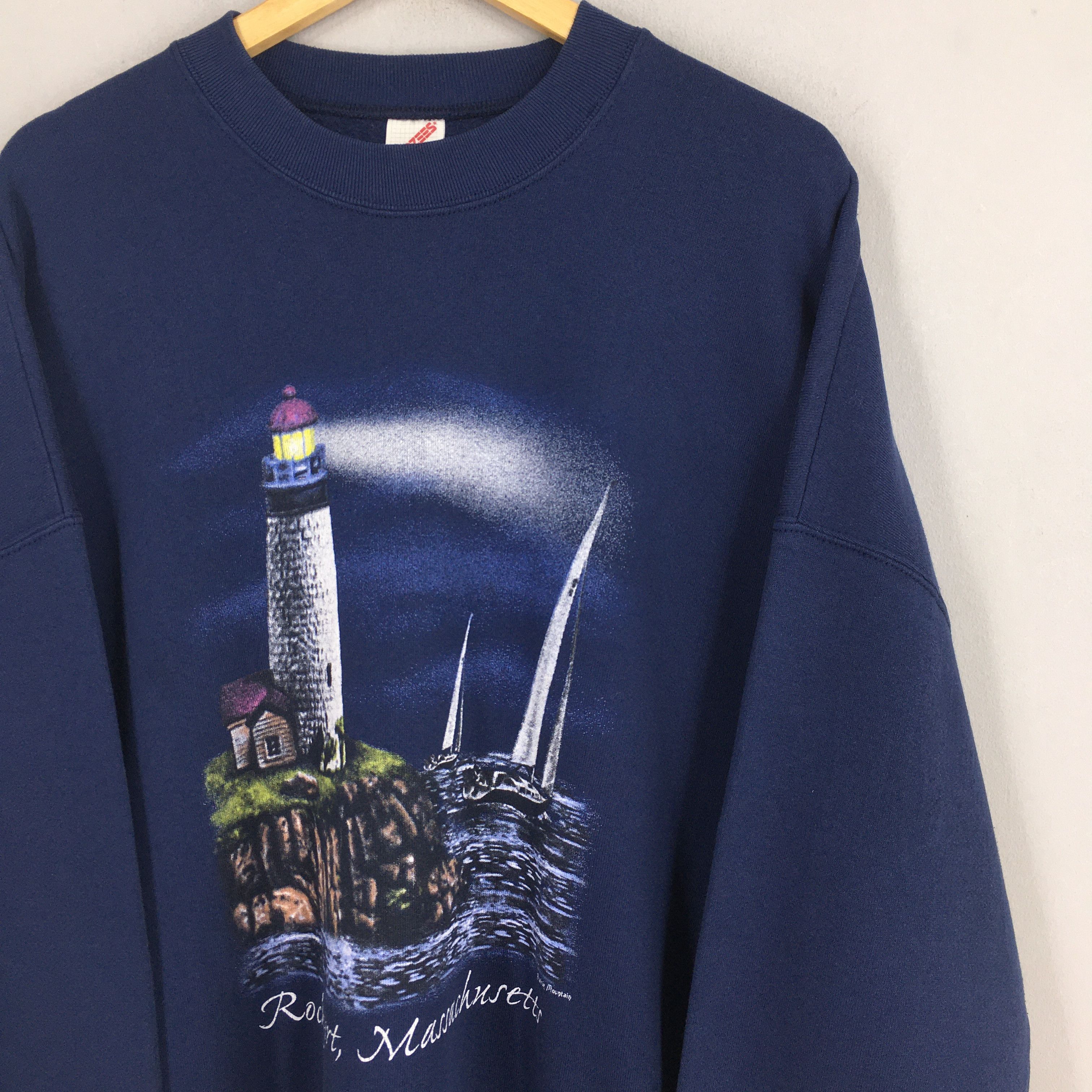Jerzees Vintage Rockport Massachusetts Lighthouse Sweatshirt XXLarge Size US XXL / EU 58 / 5 - 2 Thumbnail