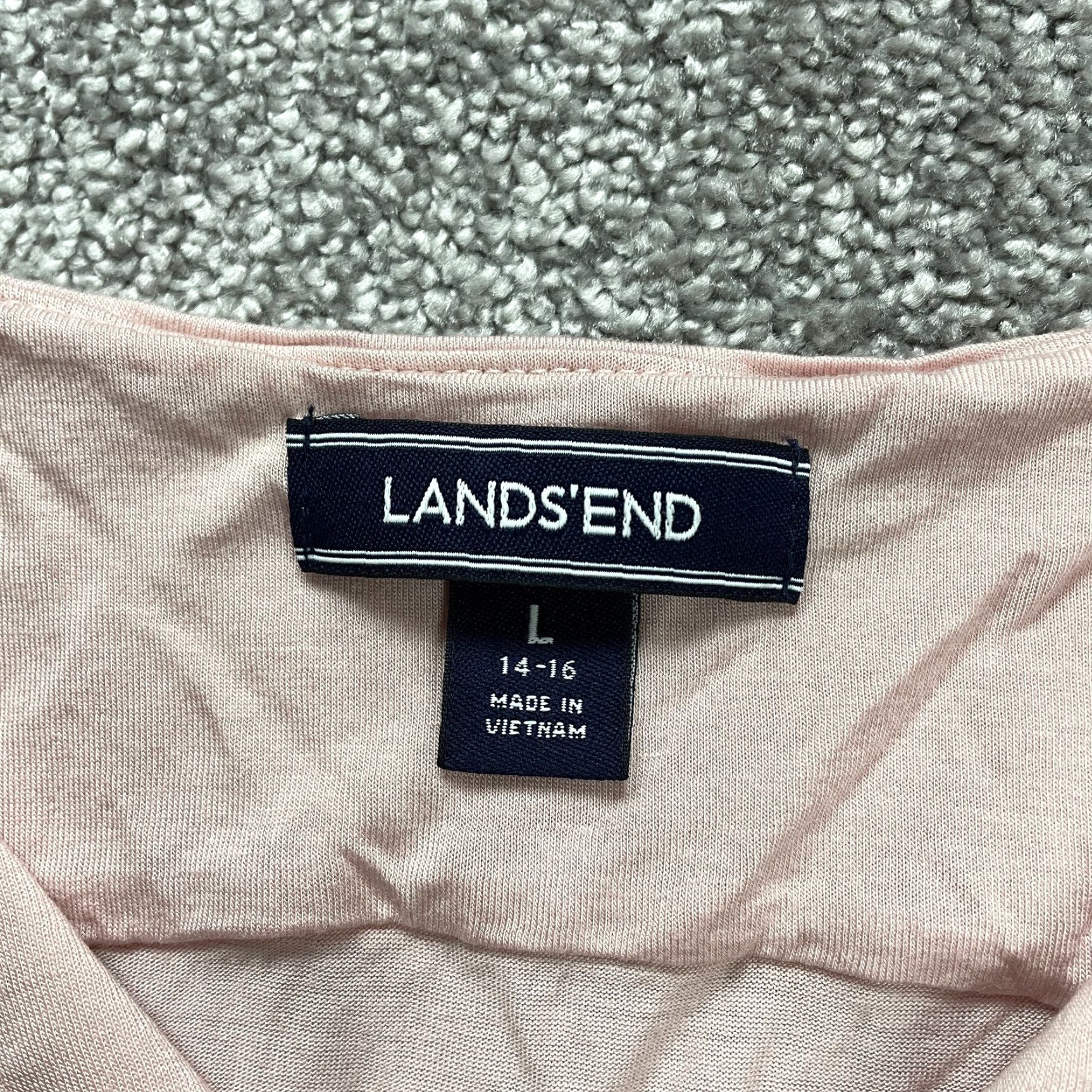 Lands' End Vintage Lands' End Tank Top Shirt Womens Large Casual Sleeveless Blouse Pink Rayon V-Neck Size L / US 10 / IT 46 - 3 Thumbnail