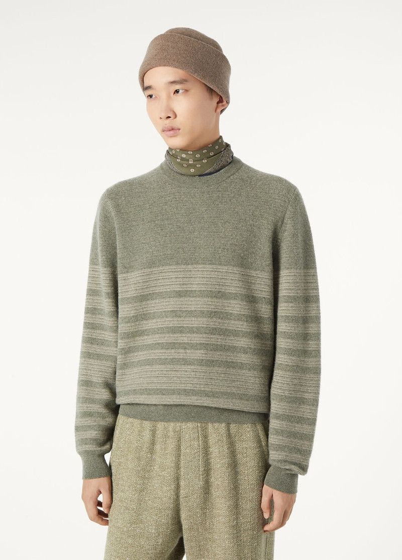 Loro Piana o1w1db10226 FAP0890 Oggebbio Crewneck Sweater in Green Size US S / EU 44-46 / 1 - 4 Thumbnail