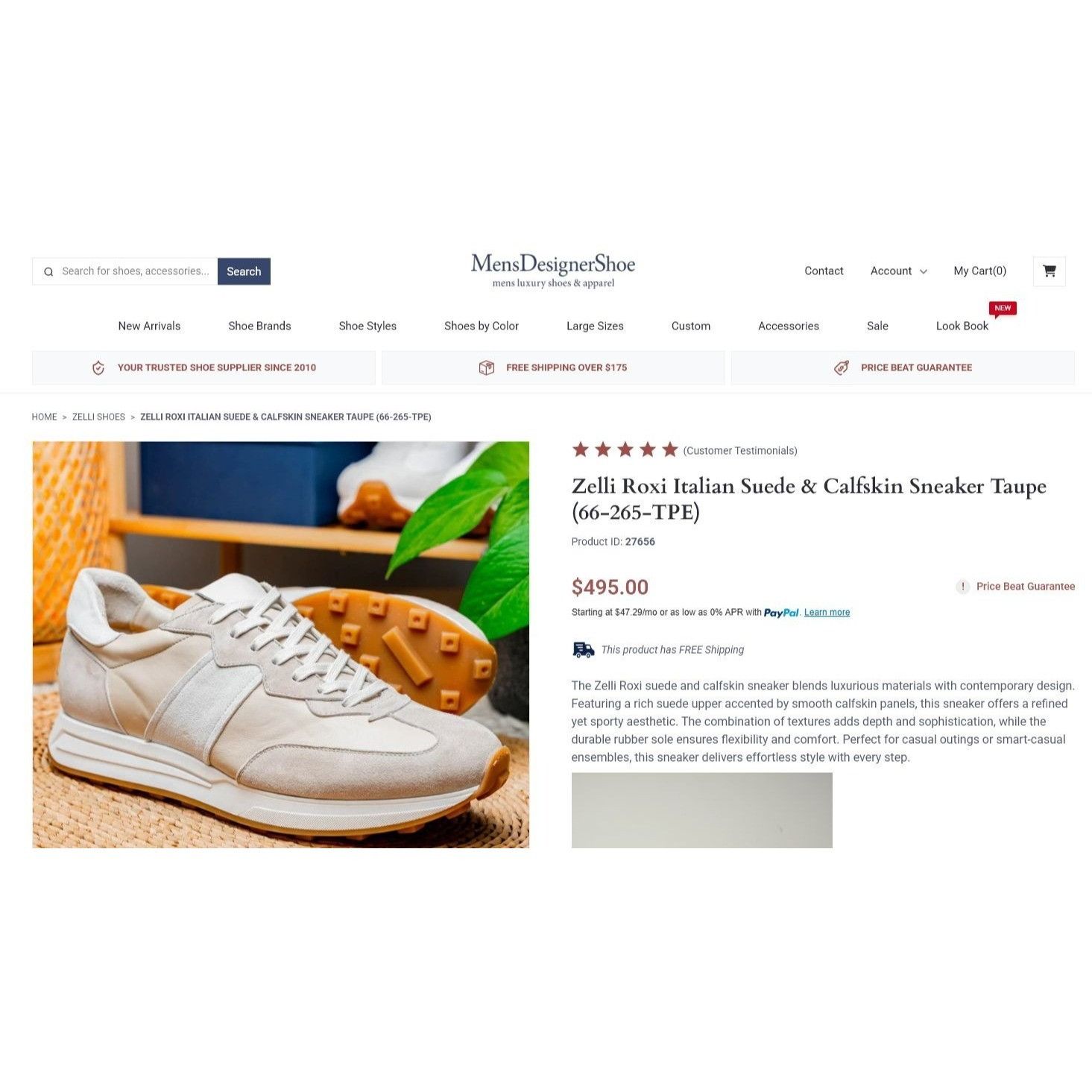 Zelli Zelli Roxi Mens size 10 Taupe White Italian Suede Calfskin Size US 10 / EU 43 - 10 Thumbnail