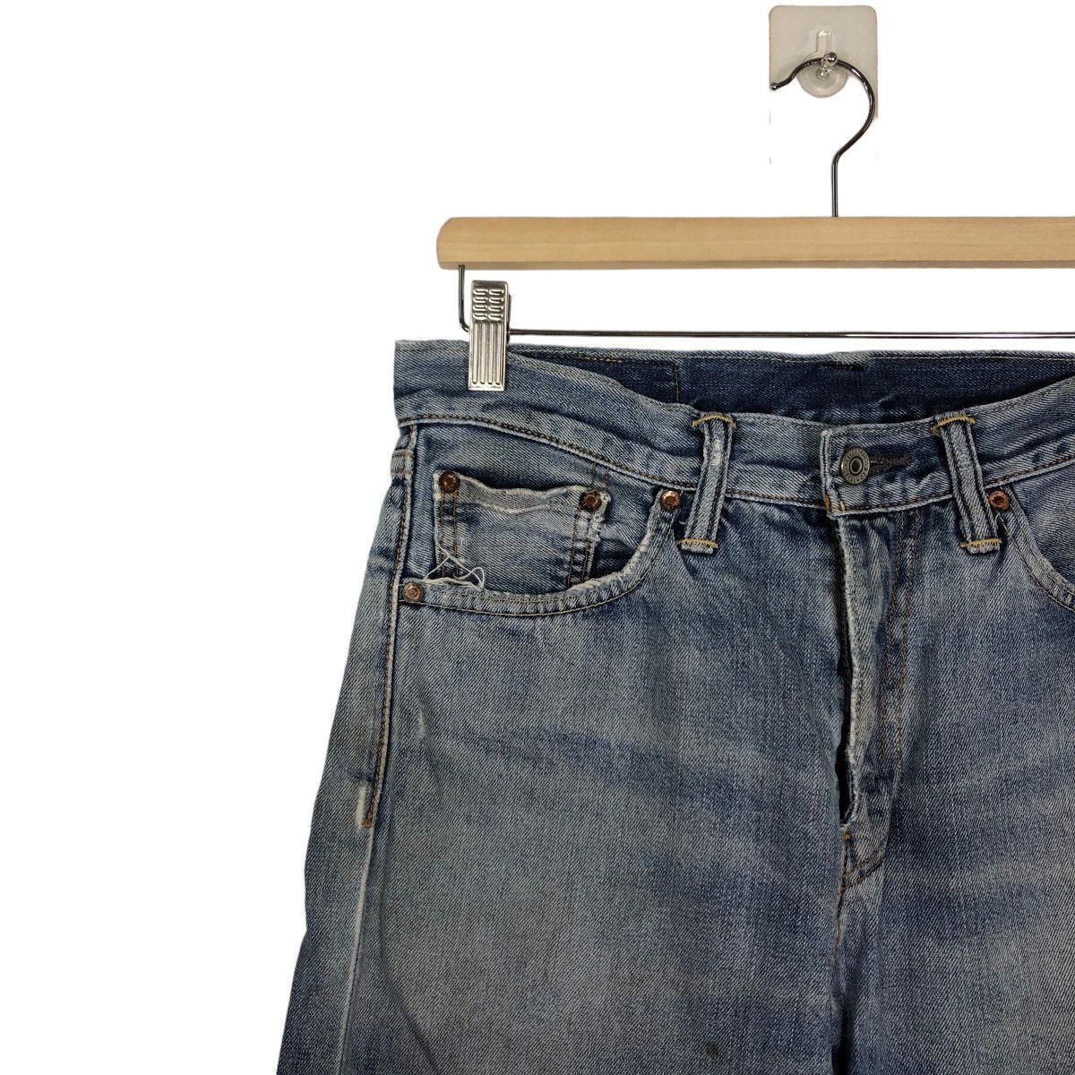 Levi's 🔥VINTAGE LEVI’S STRAIGHT CUT DISTRESSED DENIM JEANS Size US 30 / EU 46 - 6 Thumbnail