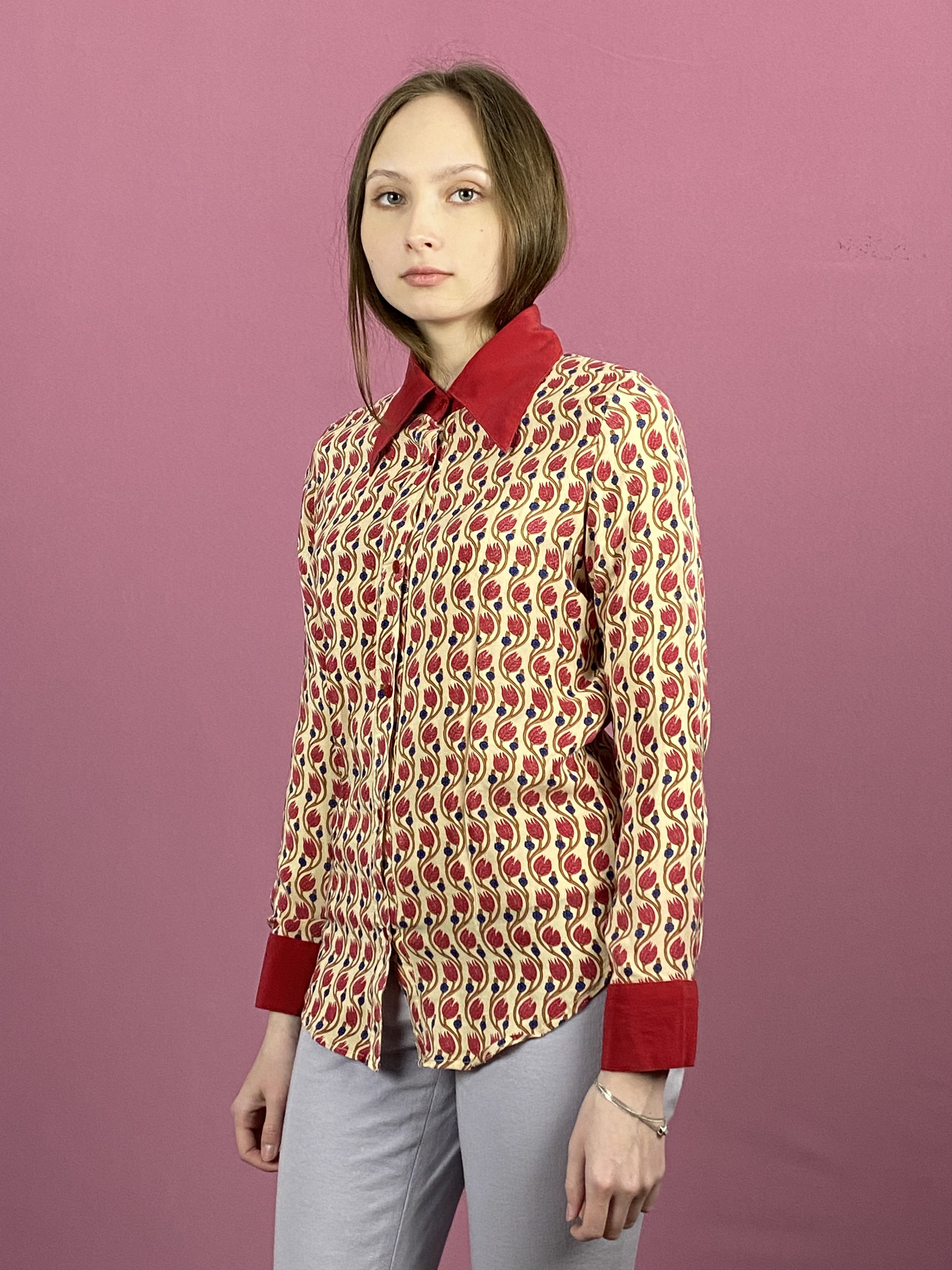 Vintage Pureheart Vintage Women's Silk Shirt - 36 S Size XS / US 0-2 / IT 36-38 - 2 Thumbnail
