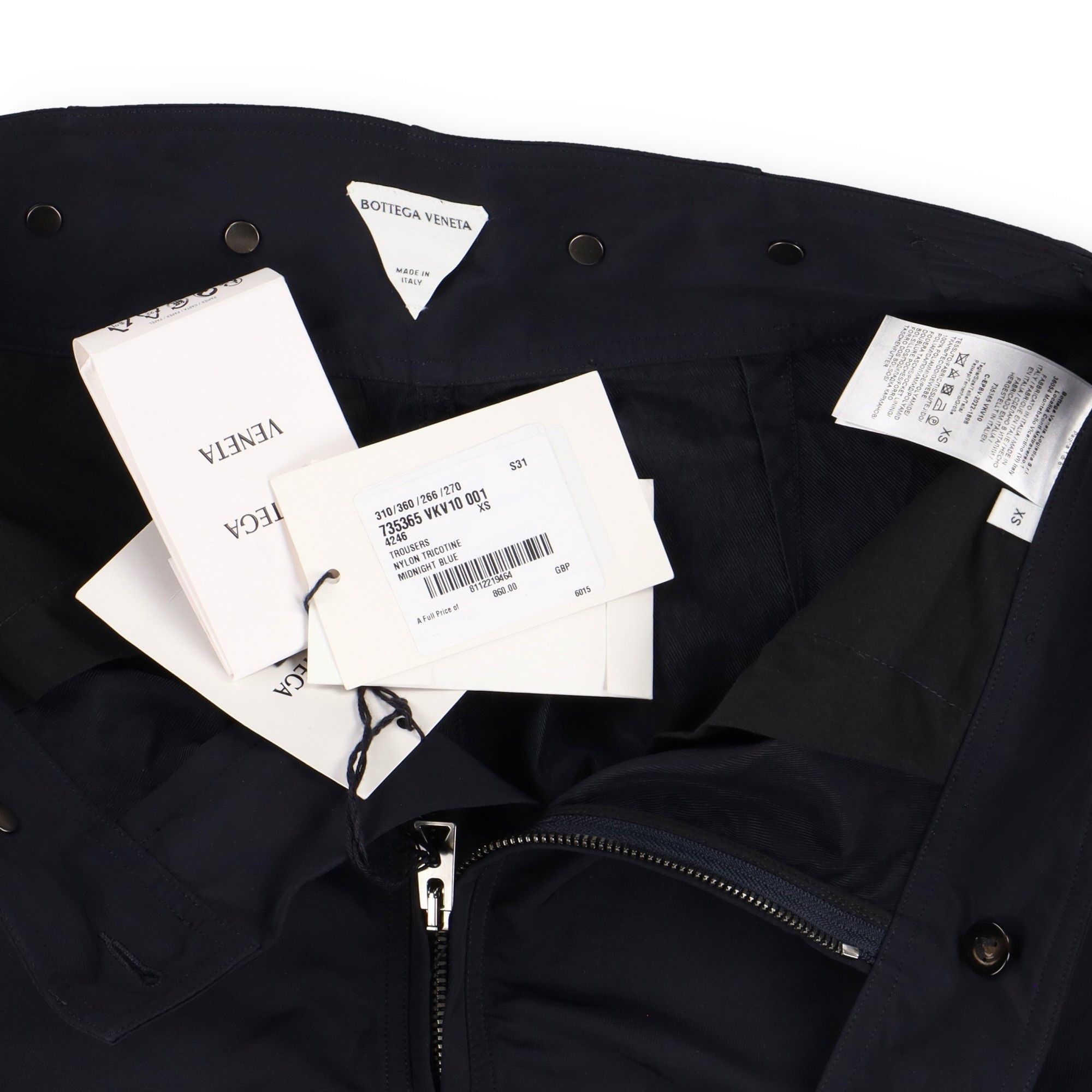 Bottega Veneta Navy Blue Nylon Barrel-Leg Zip Cargo Pants Size US 28 / EU 44 - 7 Thumbnail
