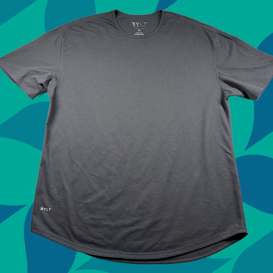 Bylt Shirt Mens 2XL Black Premium Basic Poly Cotton Spandex Wicking Cooling, Men's (Size Xxl)