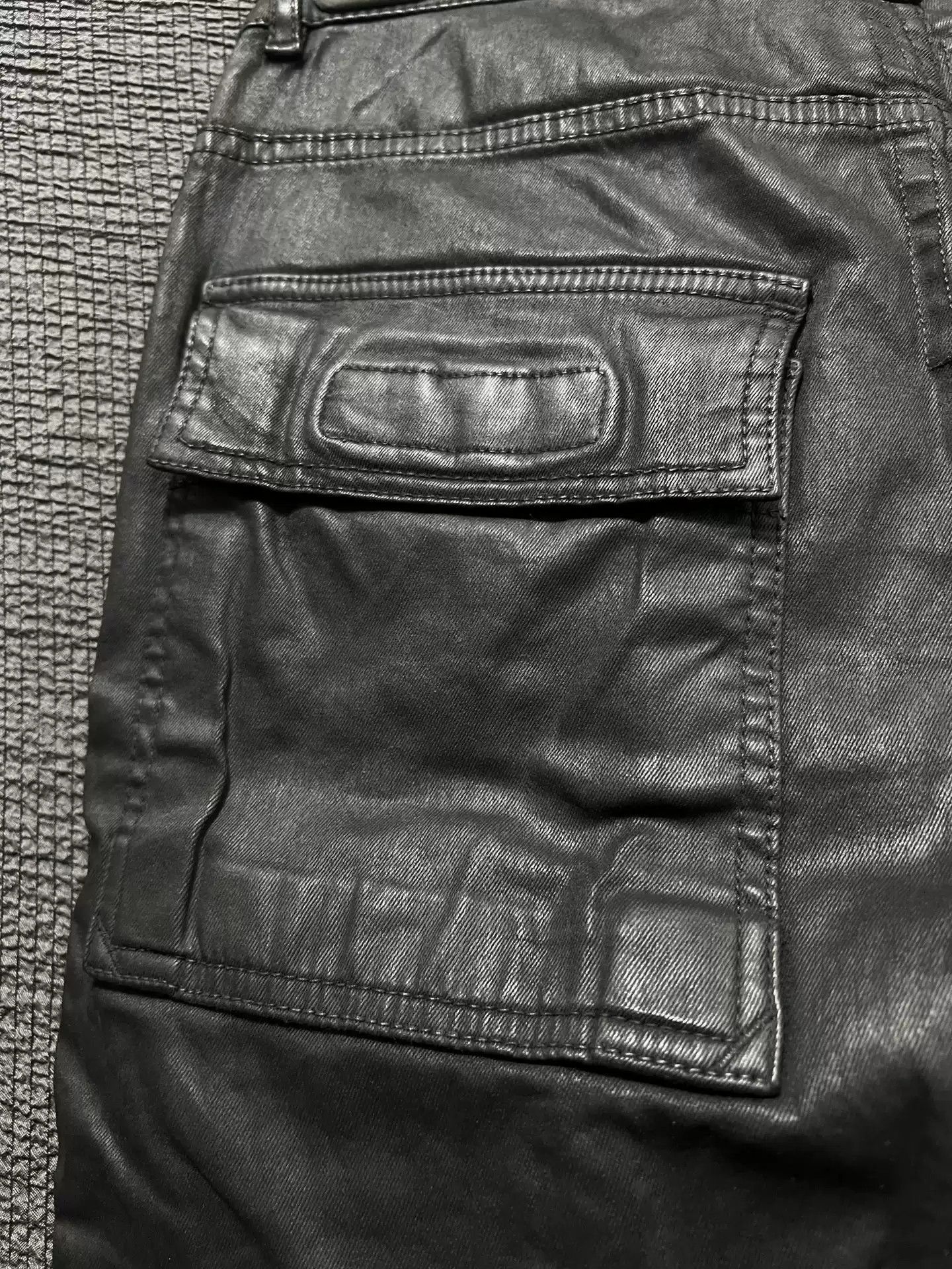 Rick Owens Rick Owens 16ss Wax Slant Motorcycle Jeans-2505 Size US 31 - 4 Thumbnail