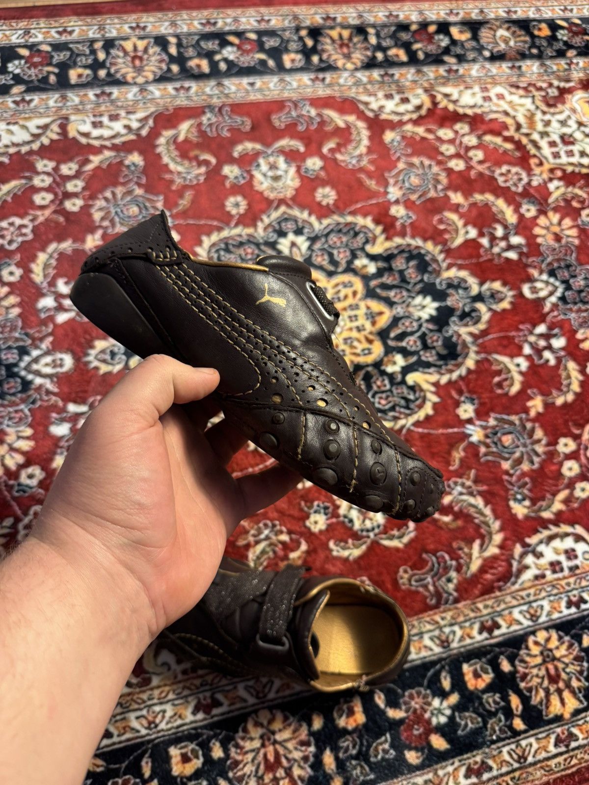 Puma Archive Puma Leather Driving Shoes / Moccasins Black / Gold Size US 5 / IT 35 - 2 Thumbnail