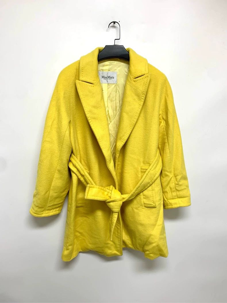 Max Mara Max Mara Yellow overcoat Size S / US 4 / IT 40 - 1 Thumbnail