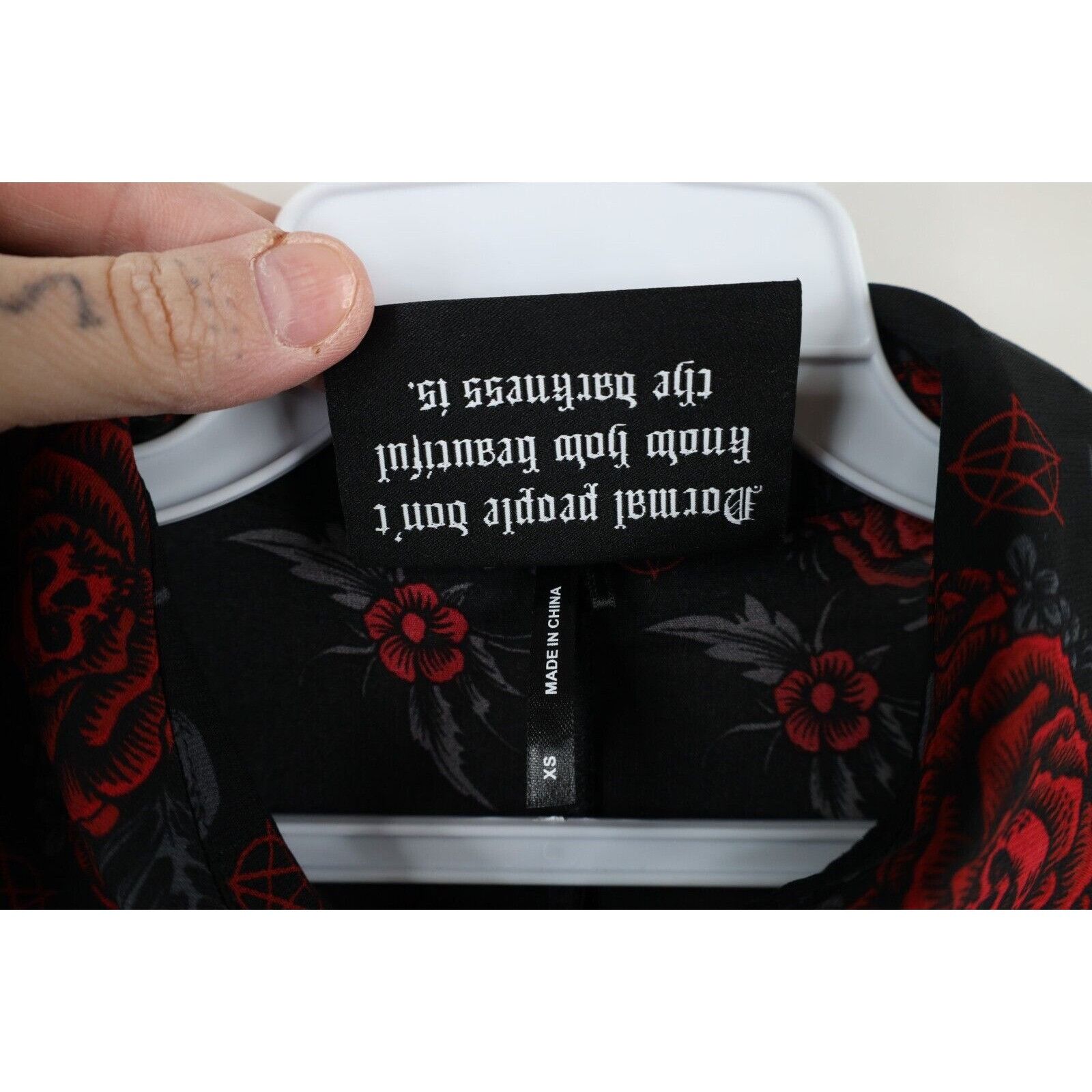 Vintage Vintage Y2K Goth Rockabilly Skull Rose Pentagram Dress Size XS / US 0-2 / IT 36-38 - 6 Thumbnail