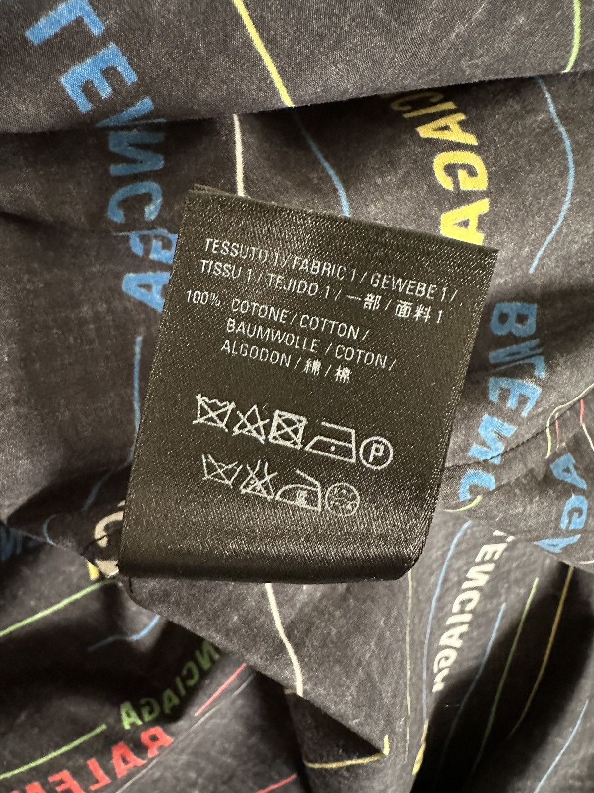 Balenciaga Balenciaga black/multi-color stripped logo shirt Size US XXS / EU 40 - 5 Thumbnail