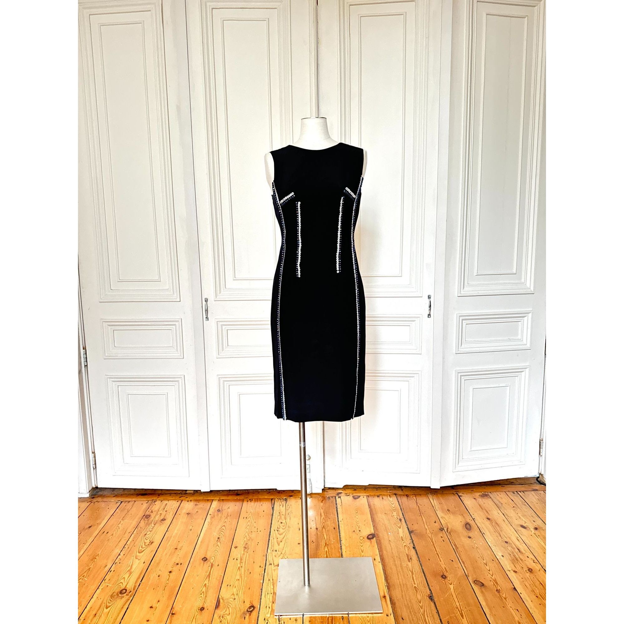 Jil Sander 2012 Black Silk Embellished Dress Size M / US 6-8 / IT 42-44 - 1 Thumbnail