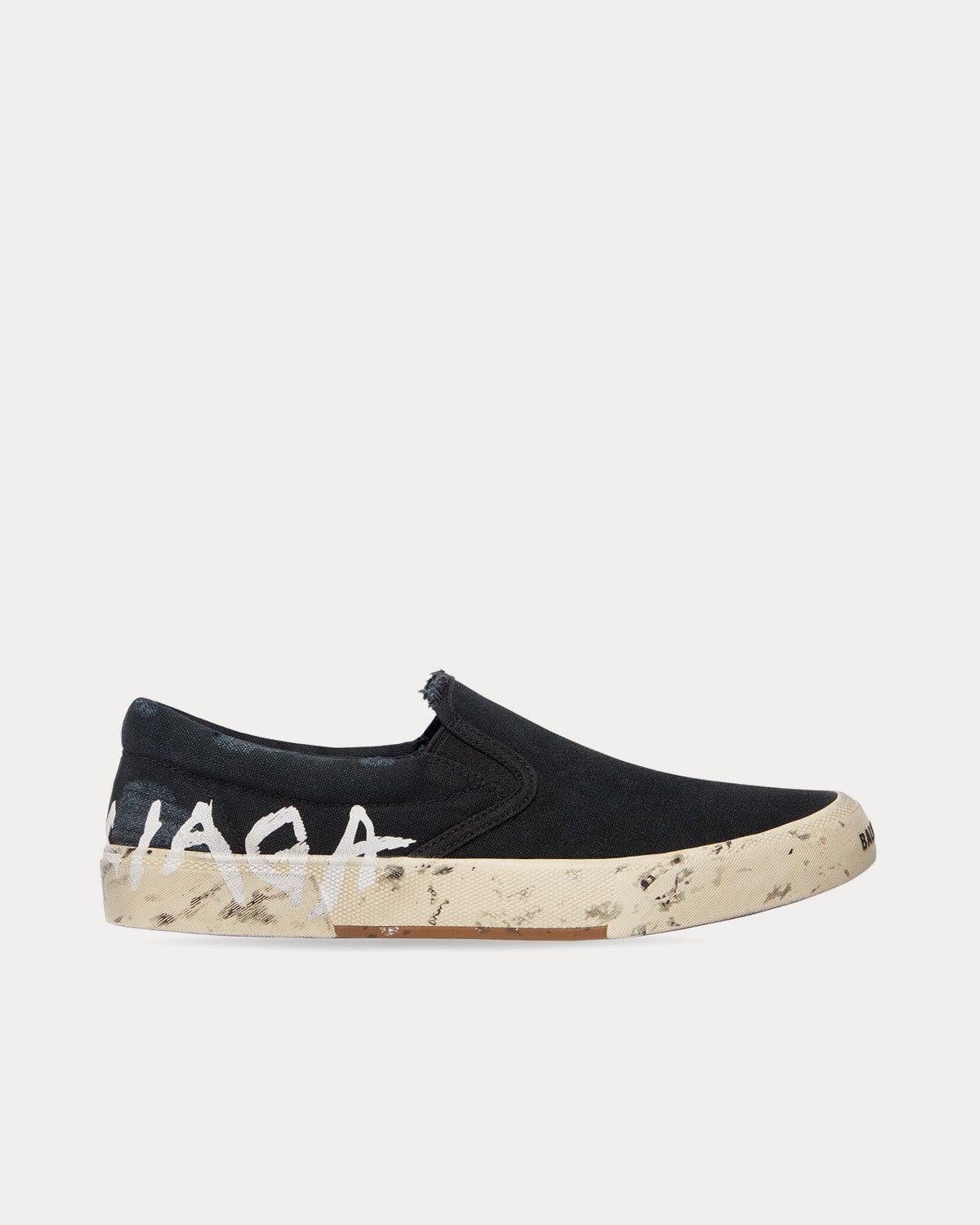 Balenciaga Paris Destroyed Cotton Graffiti Slip On Sneakers Size US 15 / EU 48 - 1 Thumbnail
