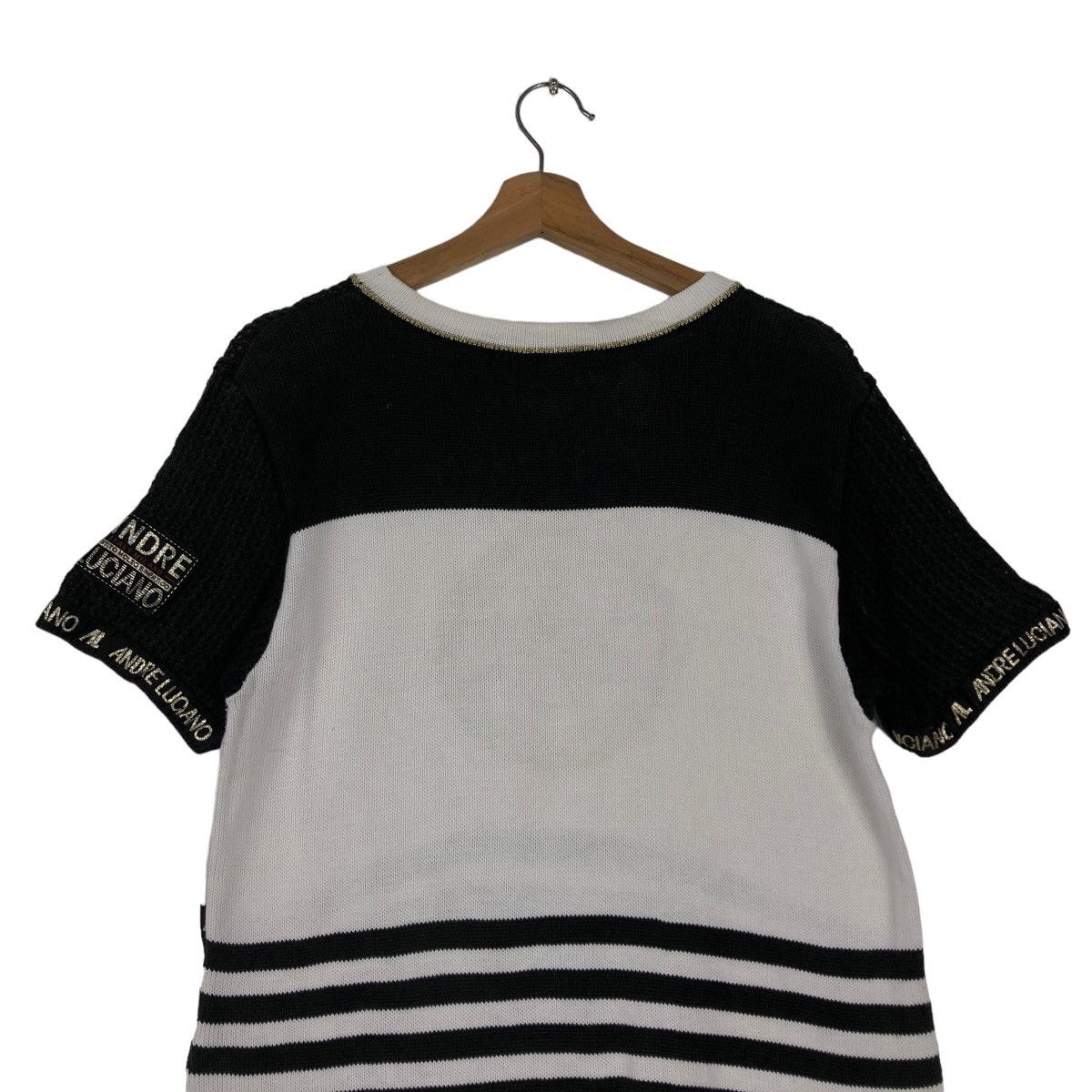 Japanese Brand 🔥Vintage Knit Sweatshirt Short Sleeve Andreluciano Japan Size US M / EU 48-50 / 2 - 8 Thumbnail