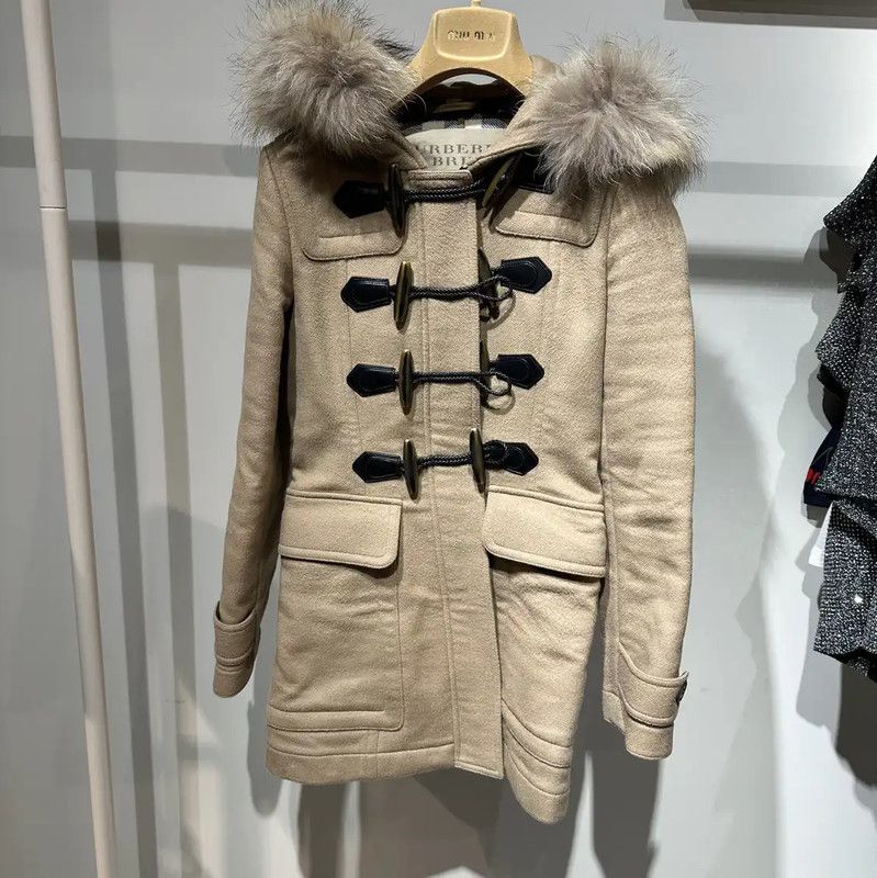 Burberry Burberry Khaki Wool Long Coat for Women Size S / US 4 / IT 40 - 1 Thumbnail