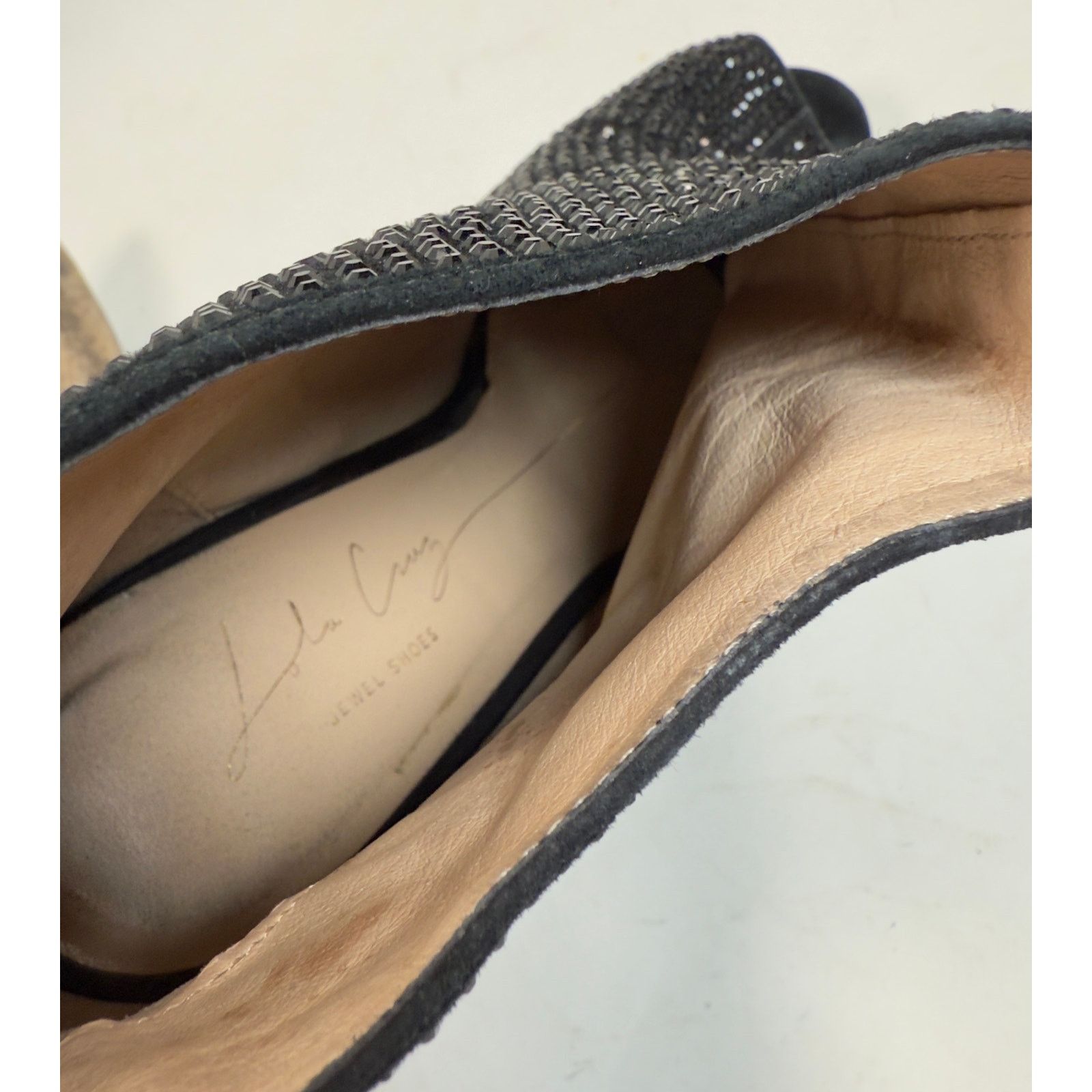 Designer Lola Cruz Jeweled Peep Toe Ankle Boots size 38 $400 Size US 7.5 / IT 37.5 - 8 Thumbnail