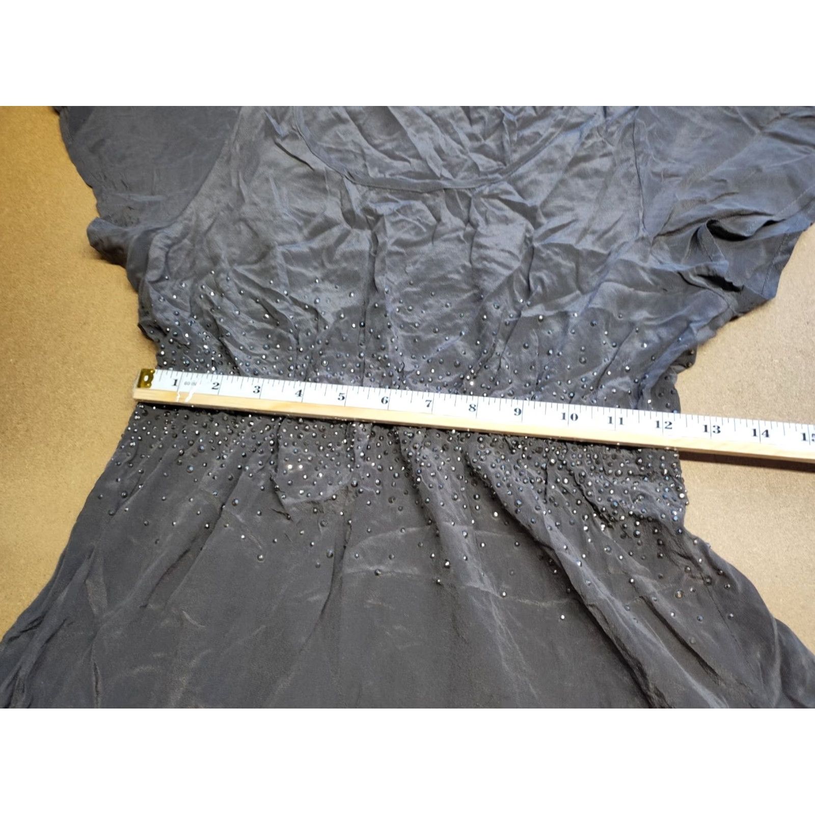 Vintage Rosemunde Copenhagen Dress Womens Size 36 Gray 100% Silk Knee Length Short Sleeve Round Neck Wool? Embroidered Elastic Waist Wrap Dress Ladies Size XS / US 0-2 / IT 36-38 - 6 Thumbnail