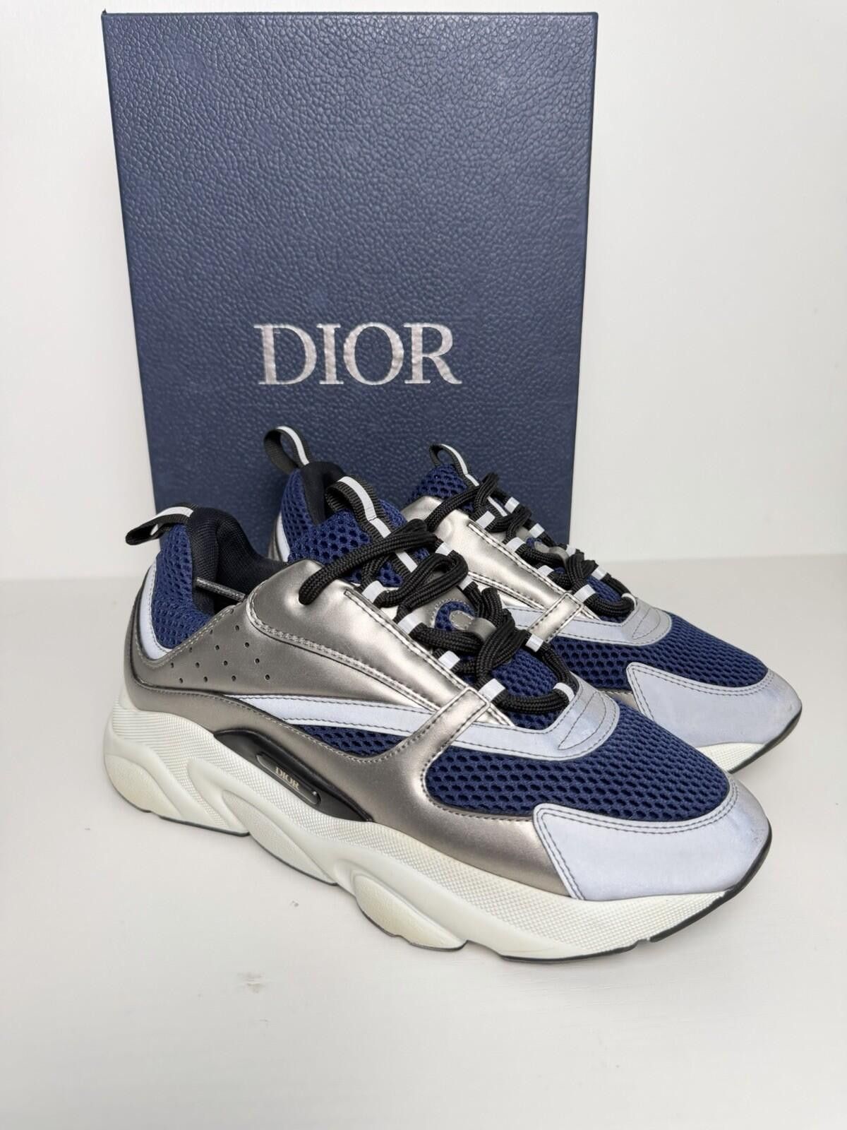 Dior Dior B22 Sneakers Blue Silver Mesh Trainers Men’s EU 40 Size US 7 / EU 40 - 1 Thumbnail