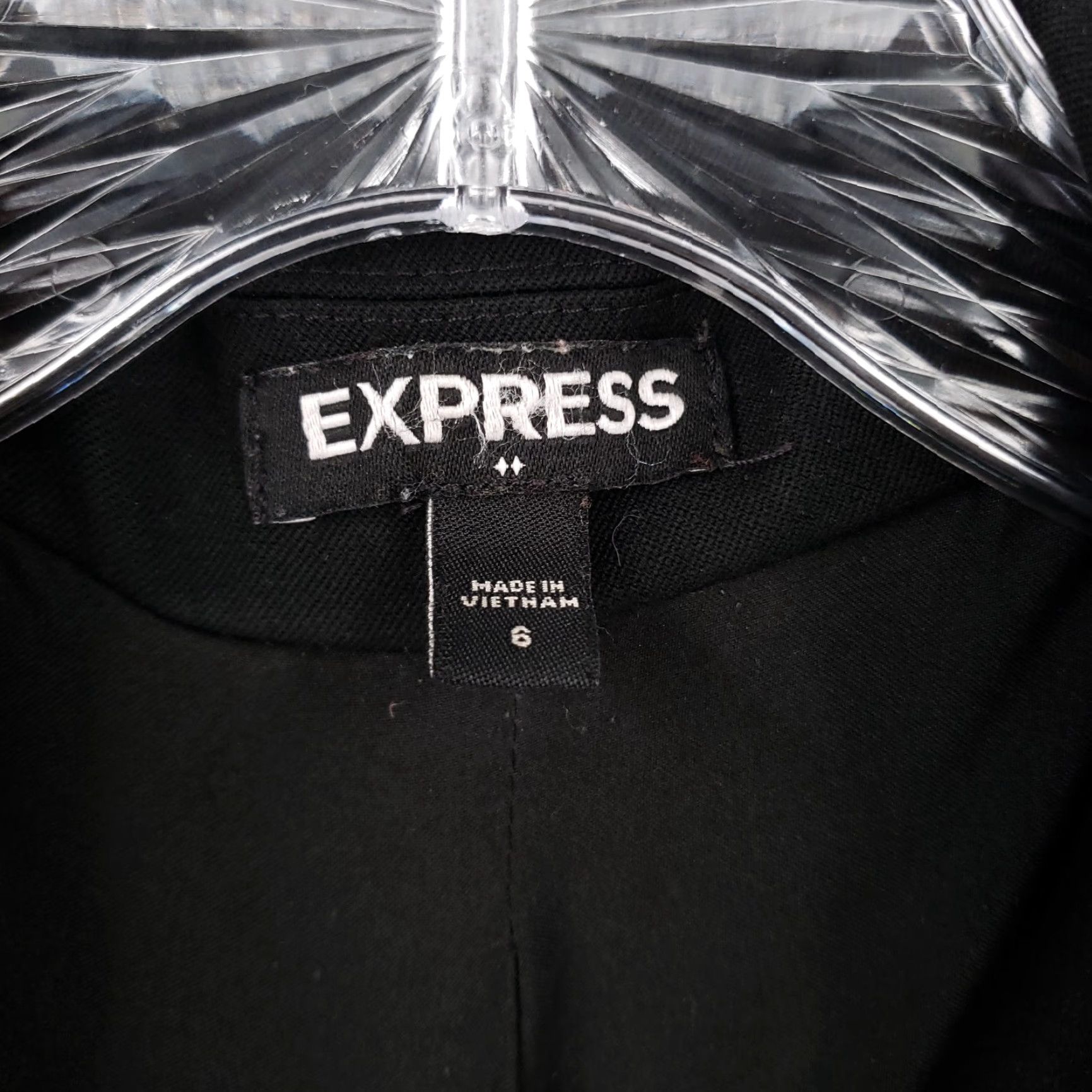 Express Express Blazer Women 6 Black One Button Notch Lapel Stretch Jacket Size M / US 6-8 / IT 42-44 - 6 Thumbnail