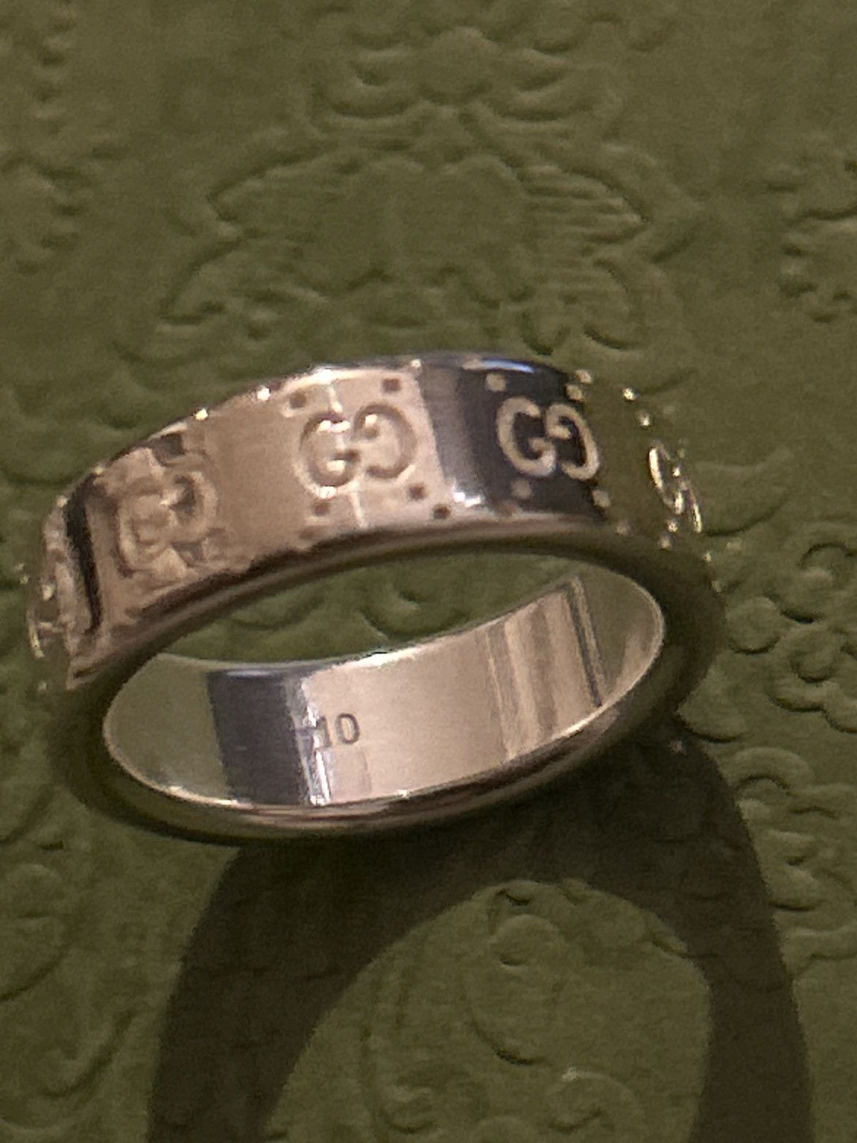 Gucci Gucci Signature GG Wide Logo Ring AG 925 814720 Size ONE SIZE - 5 Thumbnail